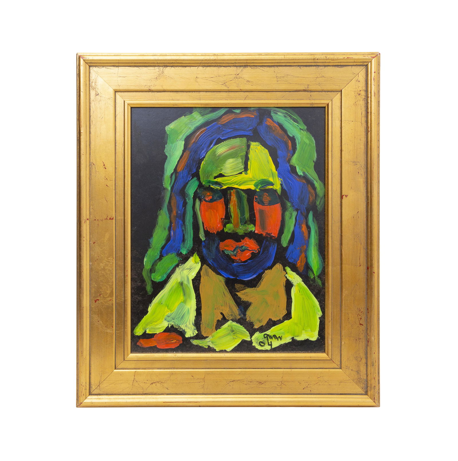 Gwen Doppler (1927-2021) Acrylic (IL,OH): Oil on masonite, "Apostle", signed and dated lower right and to verso. Sight-14 x 11, Frame-19.625 x 16.625