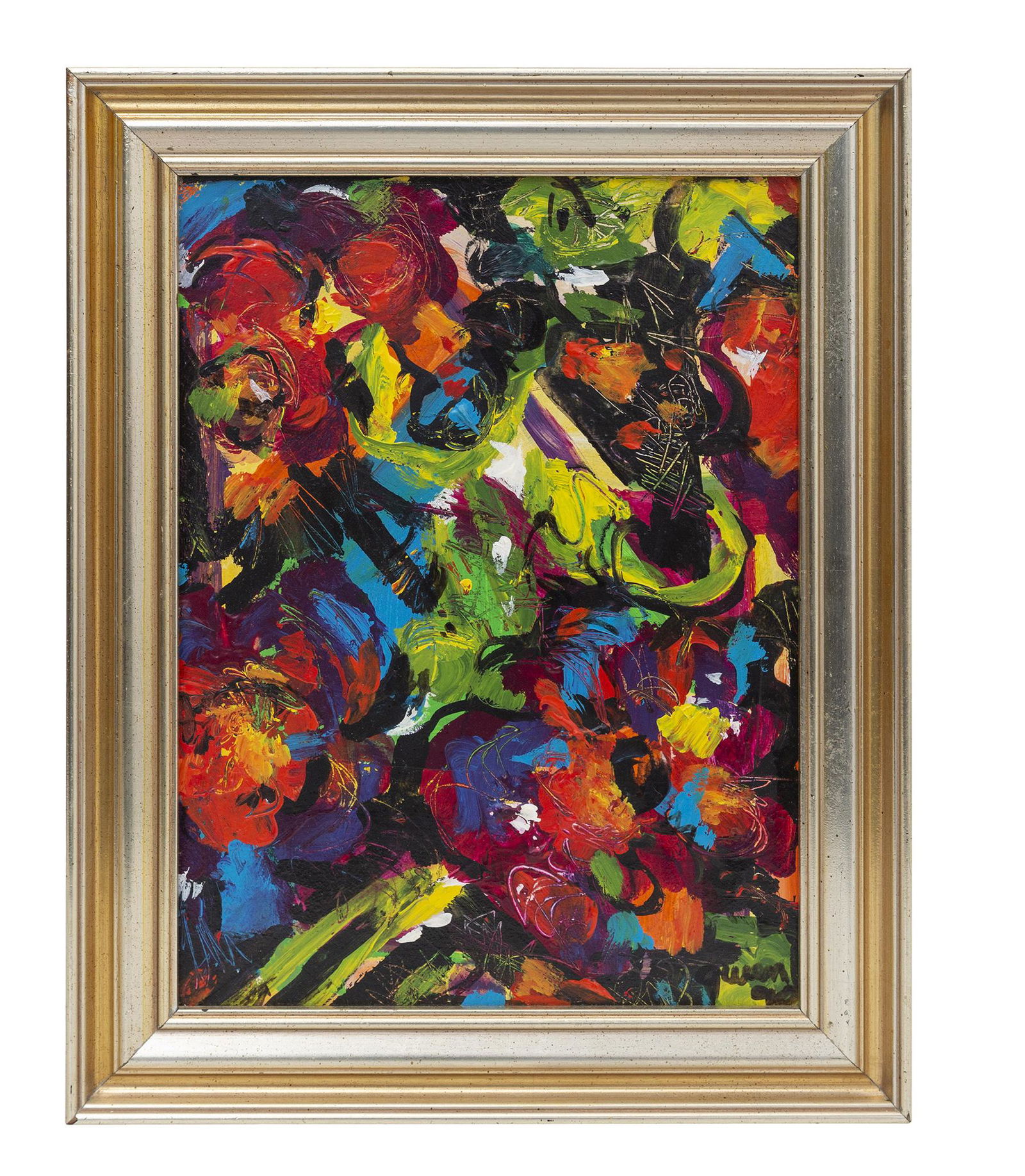 Gwen Doppler (1927-2021) Acrylic (IL,OH): Acrylic on masonite, "Blue Tree", abstract. Signed lower right, titled to verso. Sight-12 x 9, Frame-14.5 x 11.5