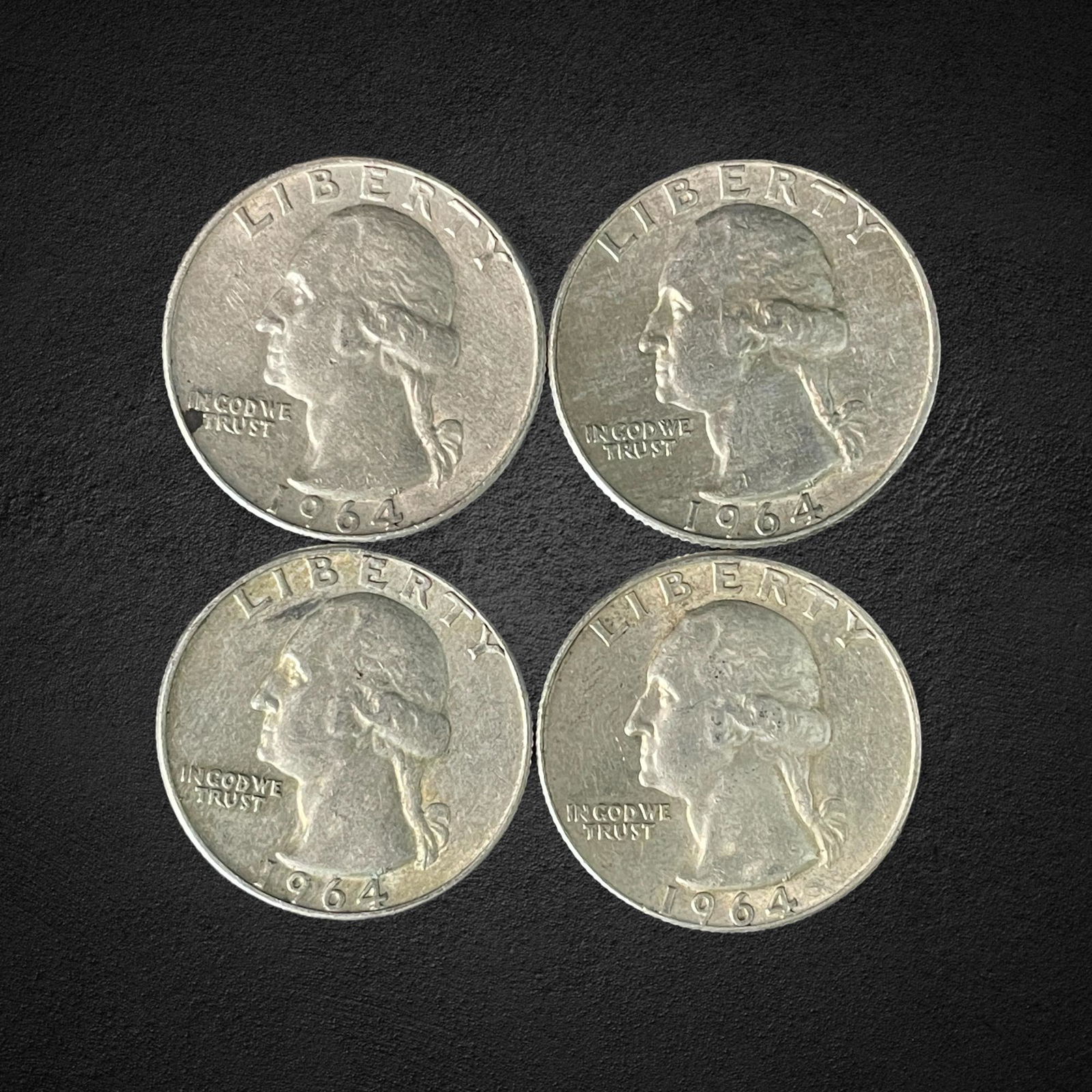 1964-D Washington Silver Quarter Dollar Coins (1 of 2)
