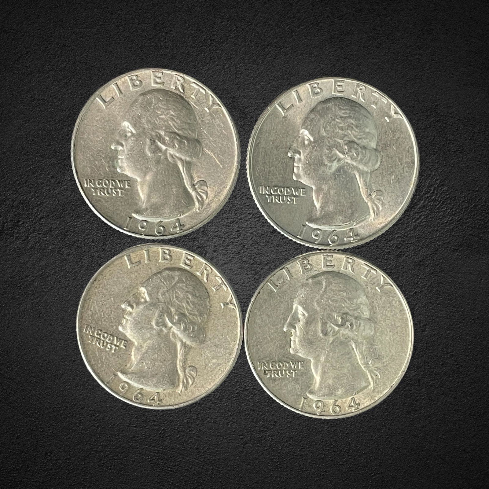 1964-D Washington Silver Quarter Dollar Coins (1 of 2)