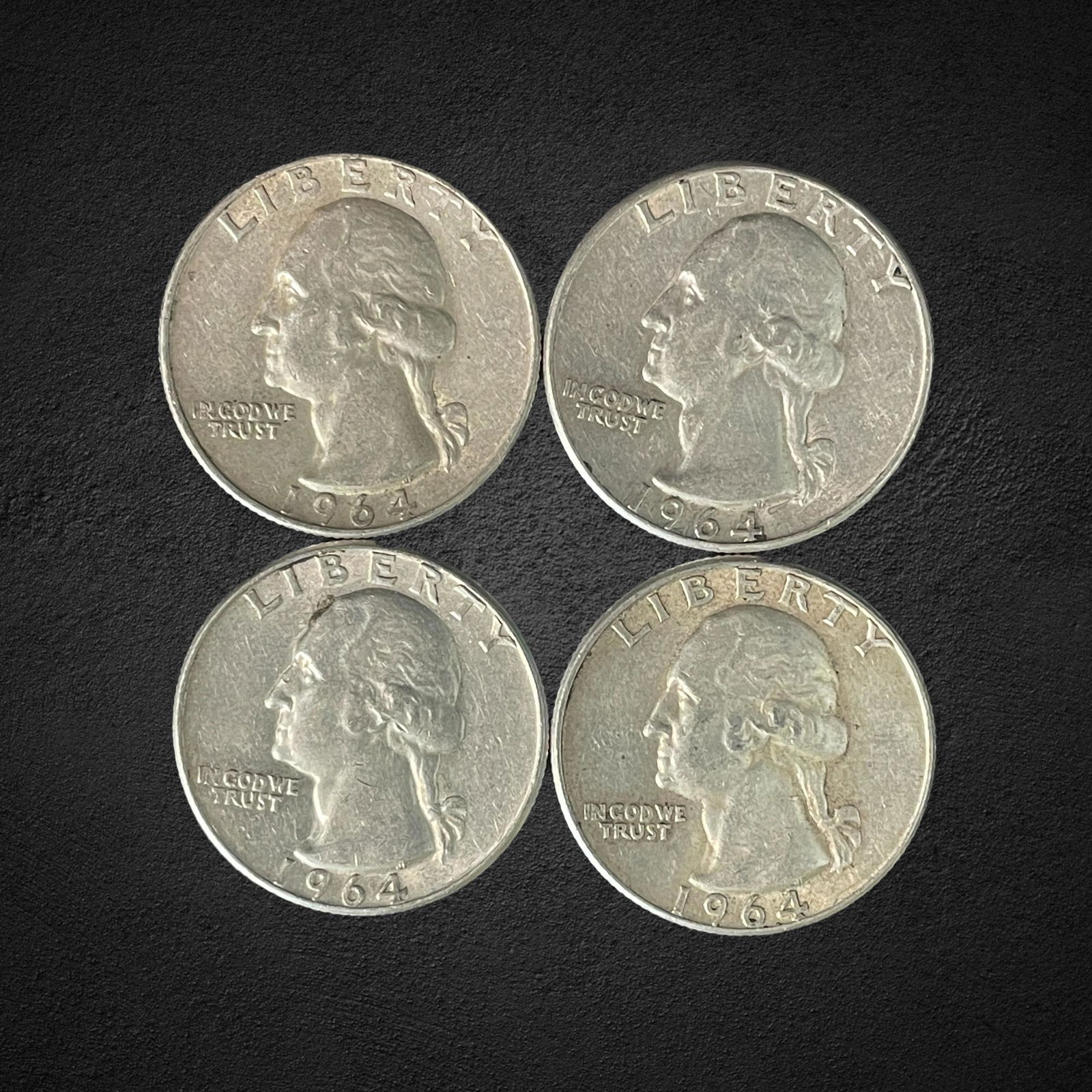 1964 Washington SIlver Quarter Dollar Coins (1 of 2)