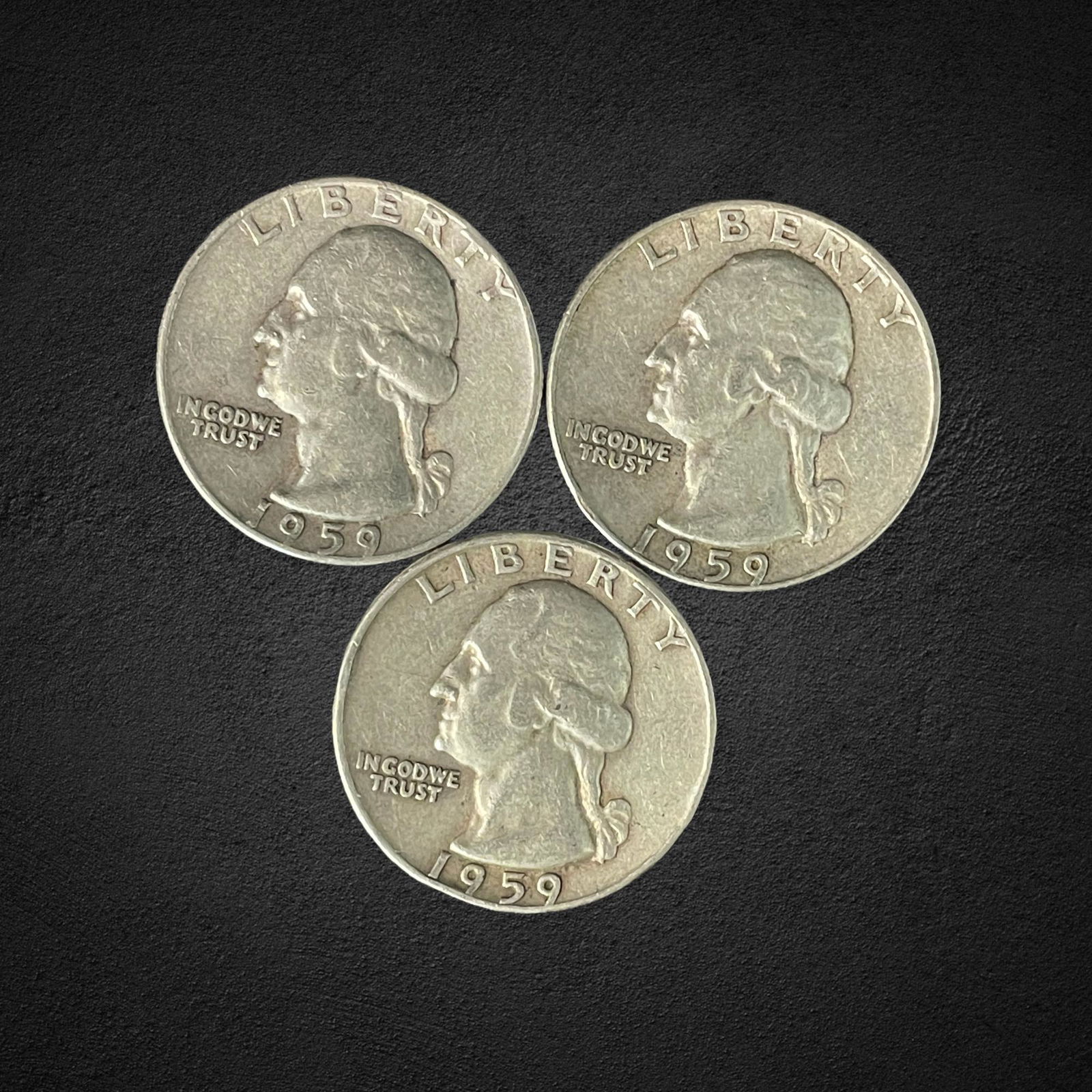 1959-D Washington Silver Quarter Dollar Coins (1 of 2)