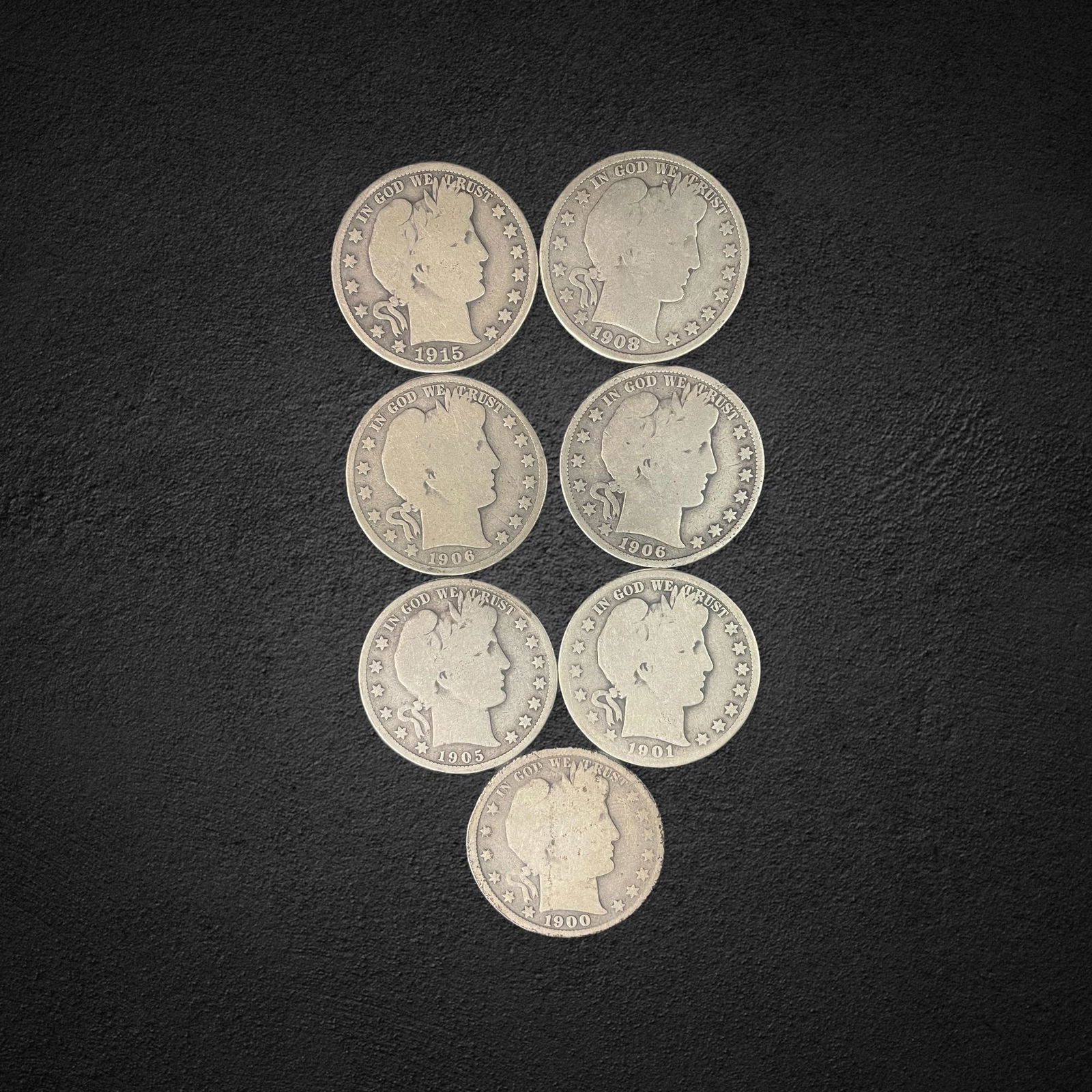 Barber Silver Half Dollar Coins (1 of 2)