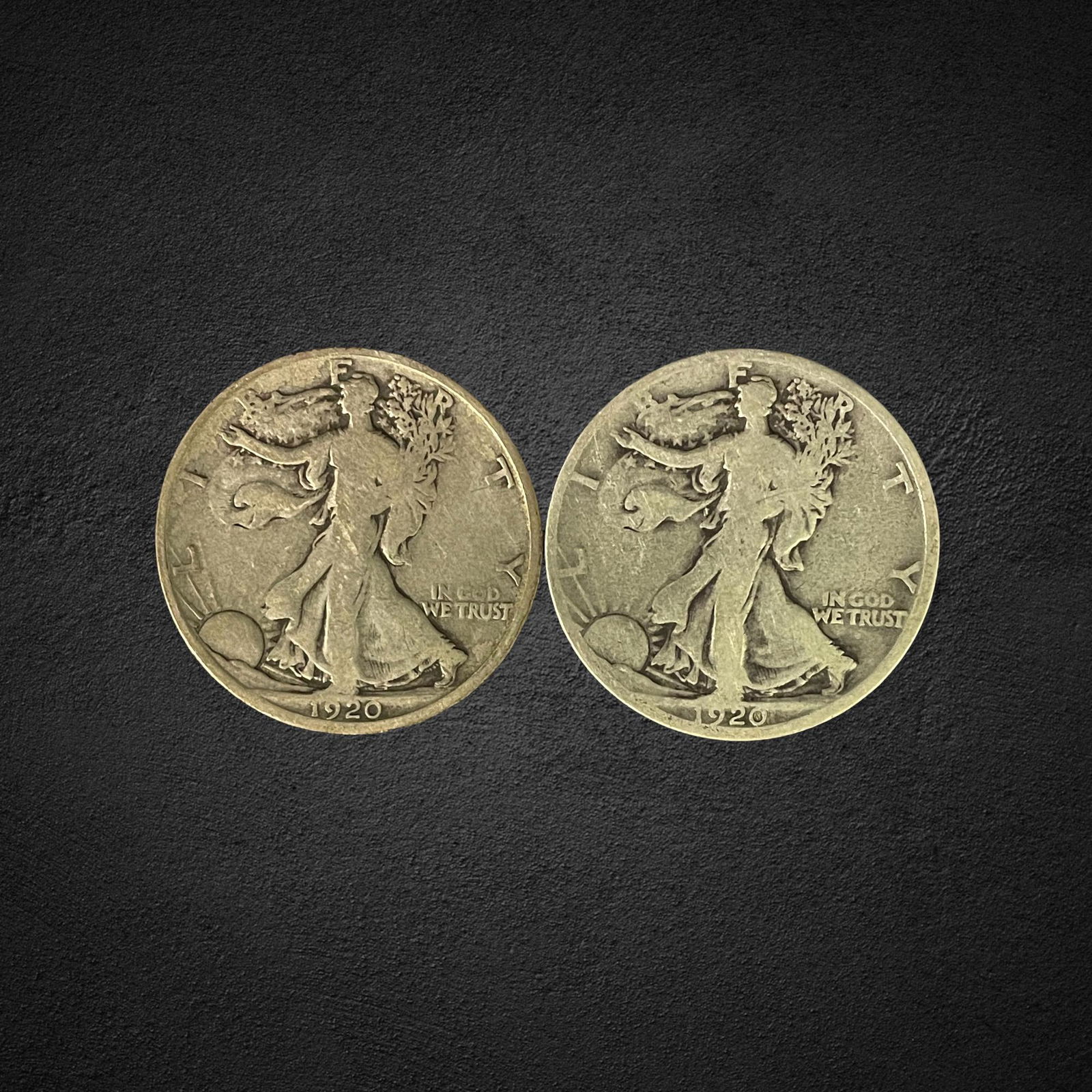 1920-D Walking Liberty Silver Half Dollar Coins (1 of 2)