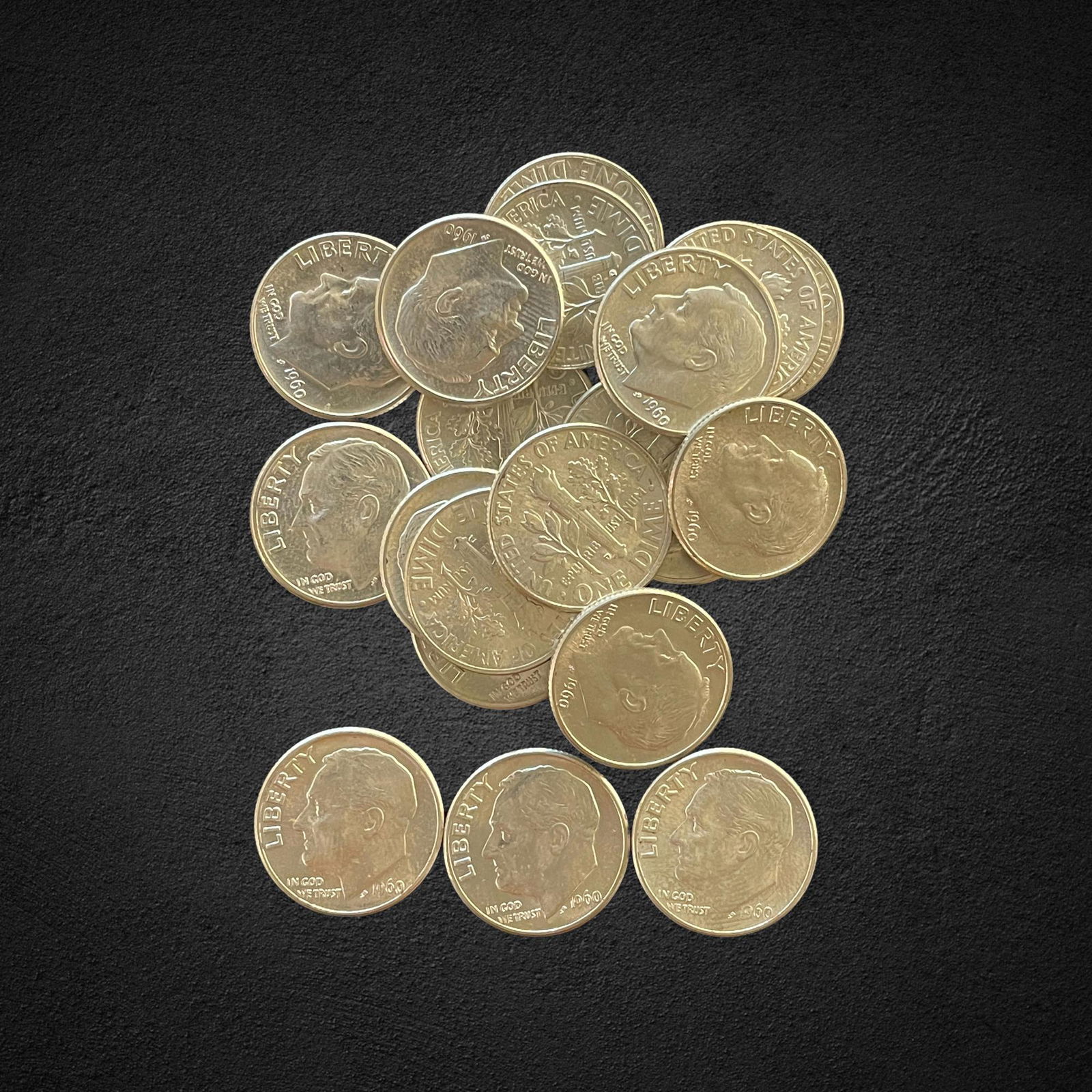 1960-D Roosevelt Silver Dime Coins (1 of 2)