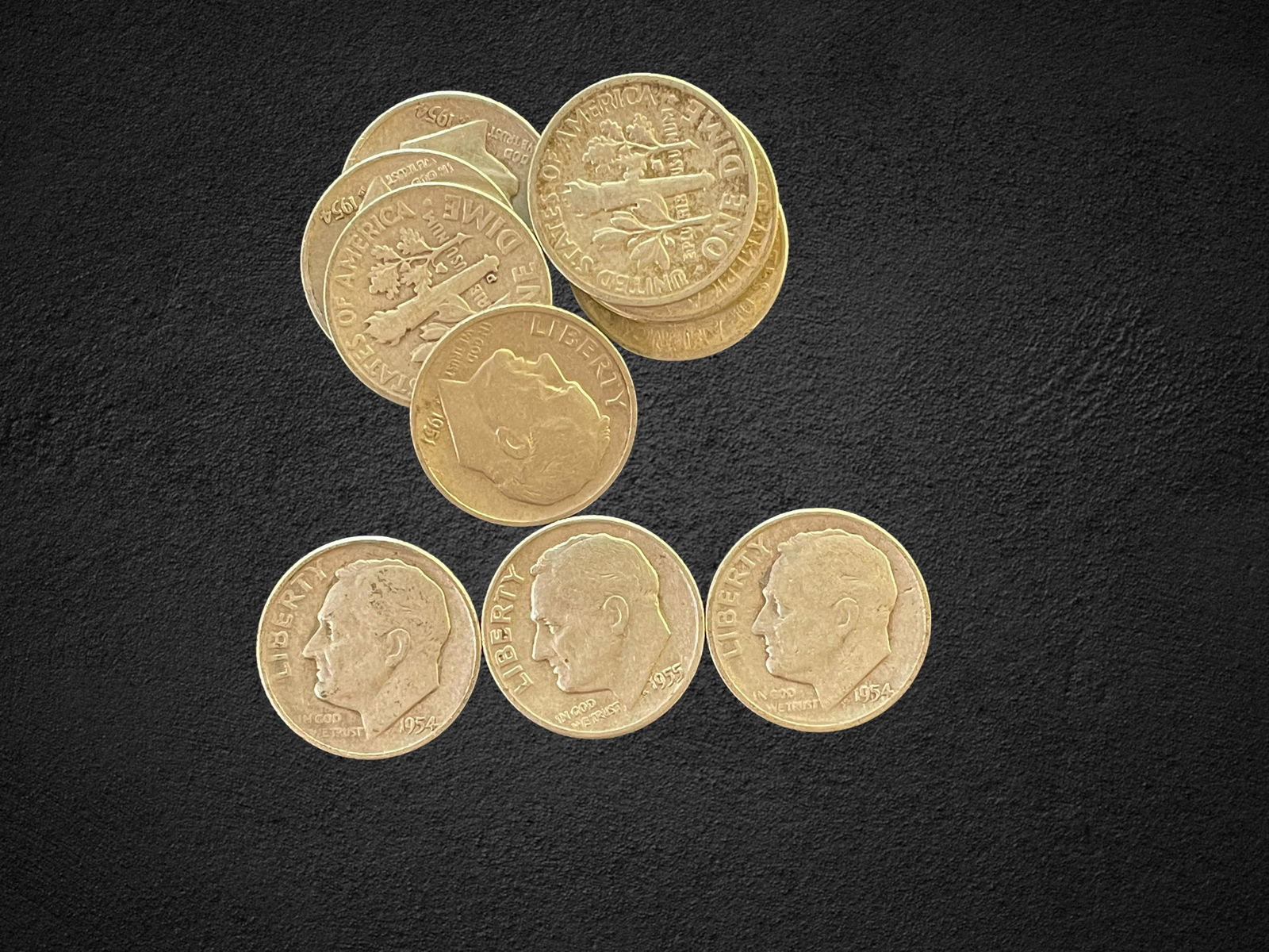 1954 Roosevelt Silver Dime Coins (1 of 2)