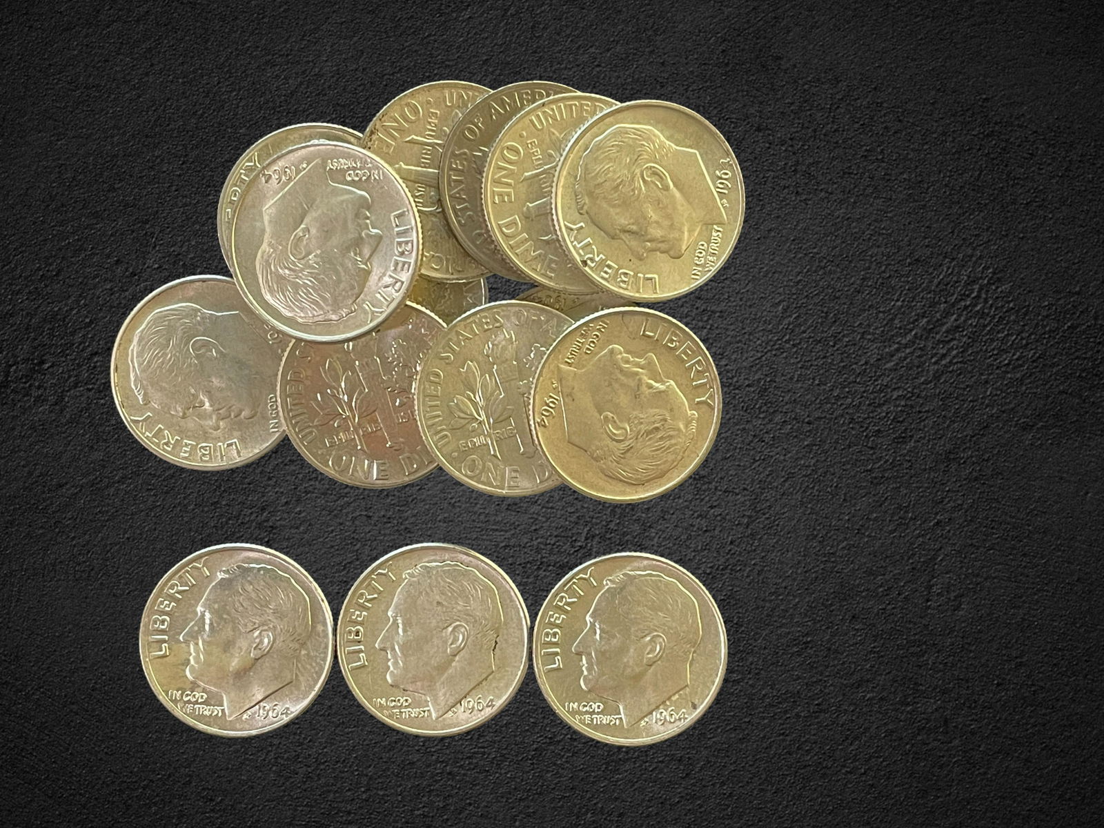 1964 Roosevelt Silver Dime Coins (1 of 2)