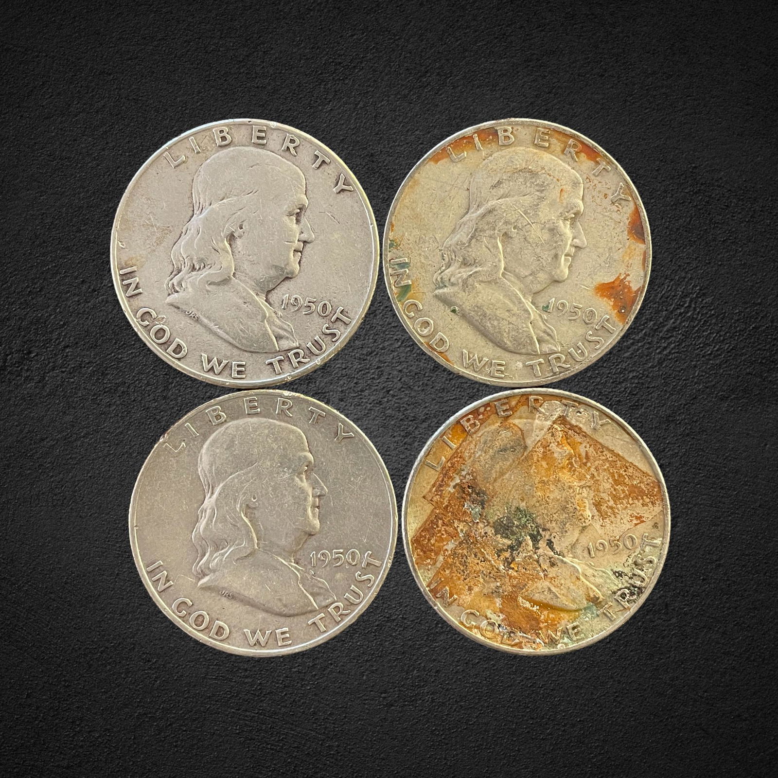 1950 Franklin Half Dollar Silver Coins (1 of 2)