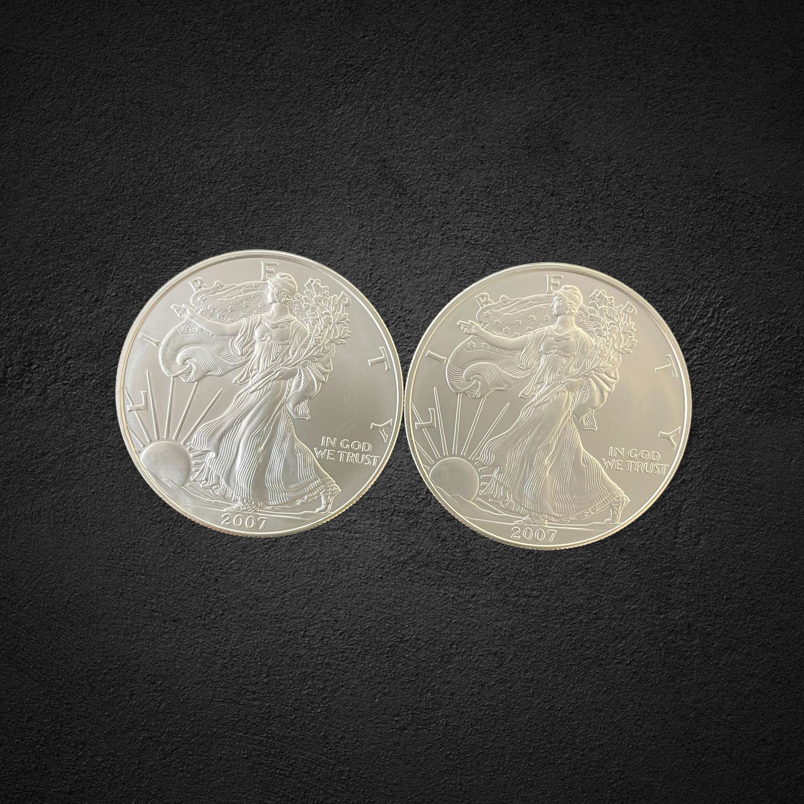 2007 $1 Silver Eagle Coins (1 of 2)