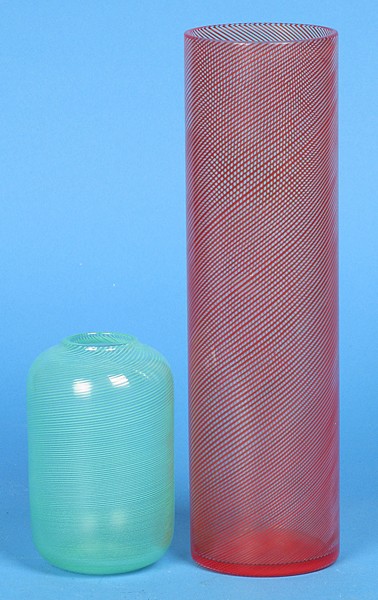 Two Carlo Scarpa Venini Glass Vases: Limited Edition, originally purchased for $4300.00 for both Size: 10.5 x 4.5