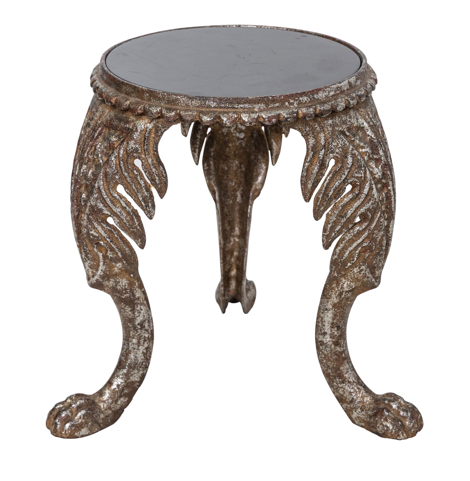 Outstanding Cast Iron Siver Leaf Accent Table (1 of 10)