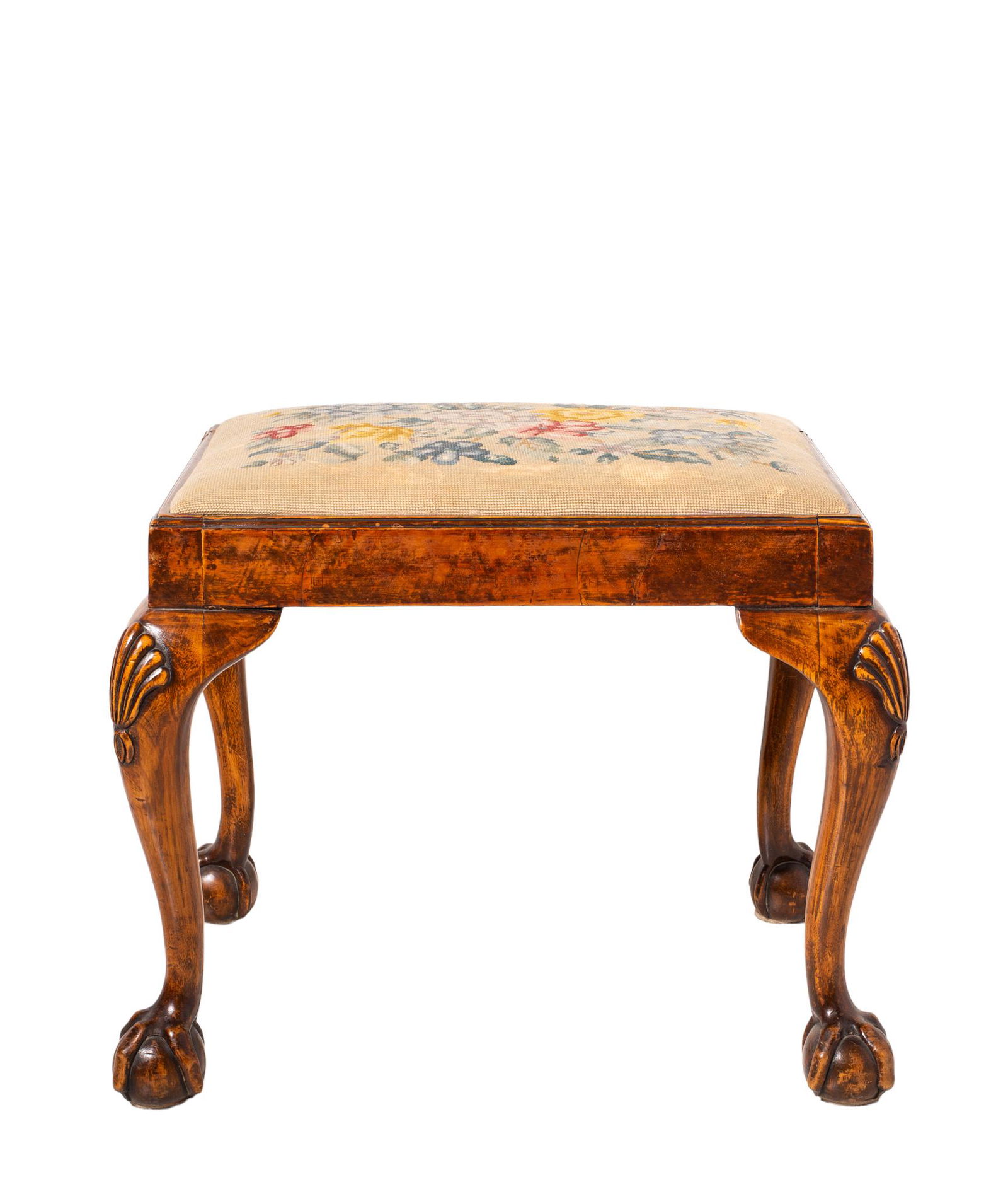 Walnut Chippendale Dressing Stool (1 of 10)