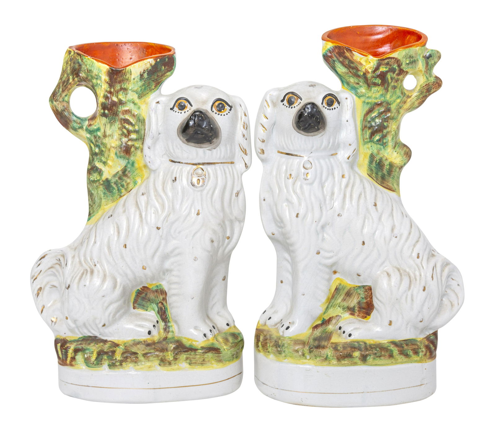 19th Century Staffordshire Spaniels Vases (1 of 6)