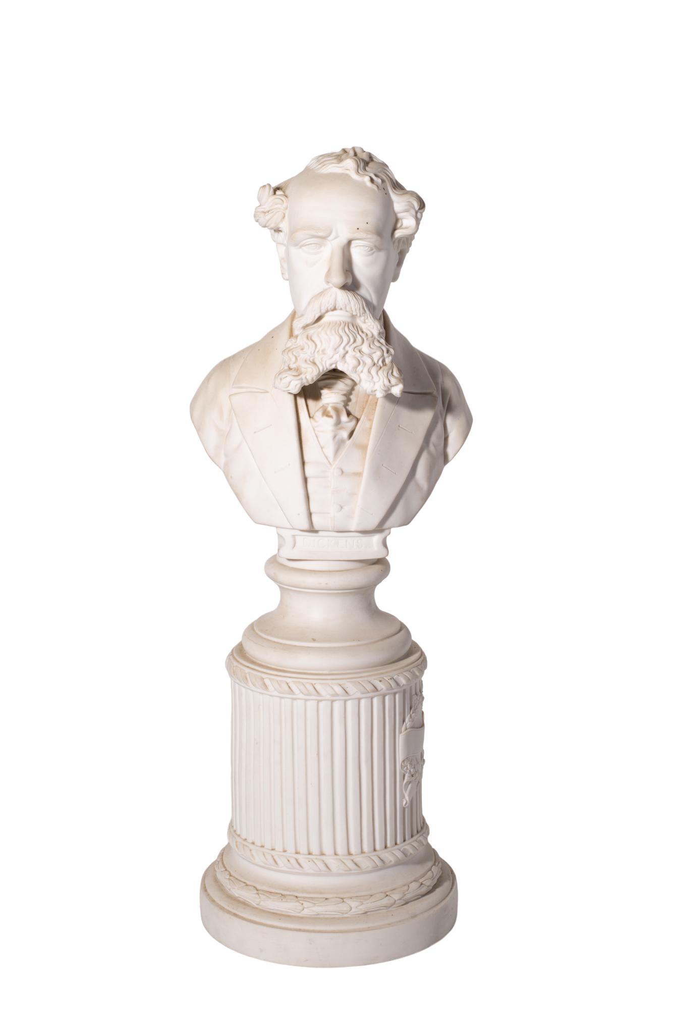 19th Century Large Parian Ware bust of Charles Dickens (1 of 3)