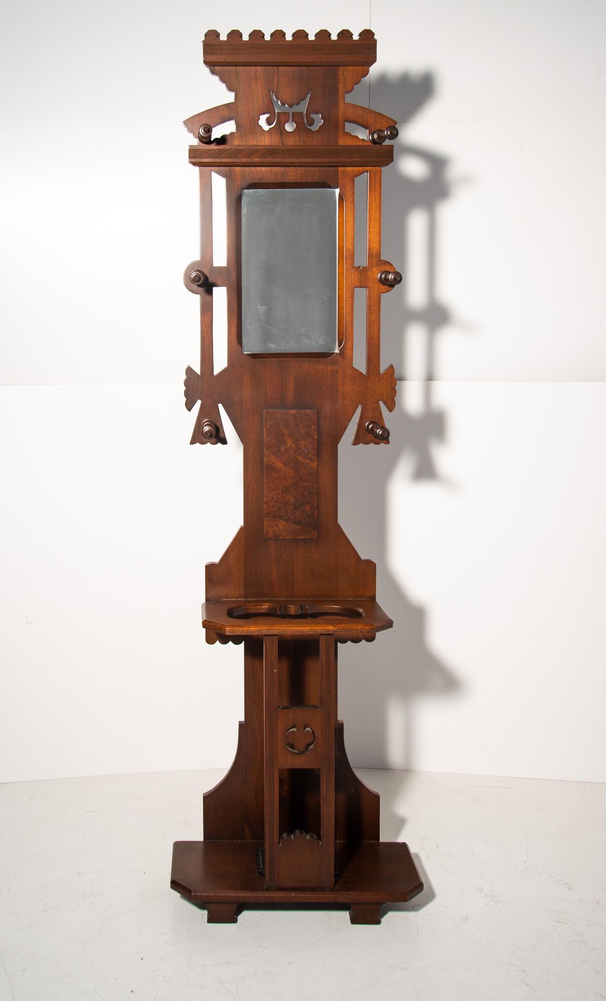 Victorian Walnut Hall Tree (1 of 4)