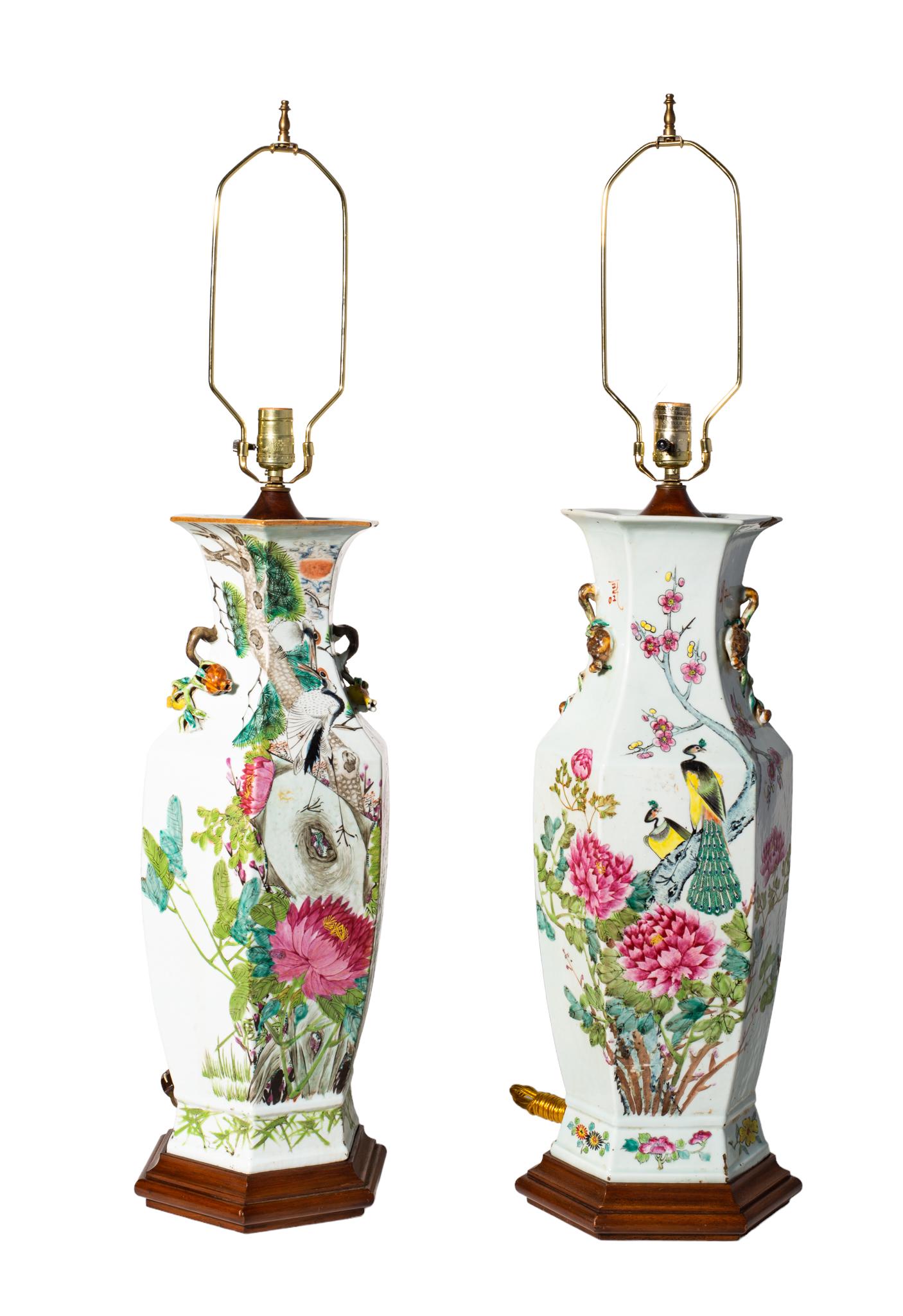 19th Century Chinese  Famille Rose Table Lamps (1 of 9)