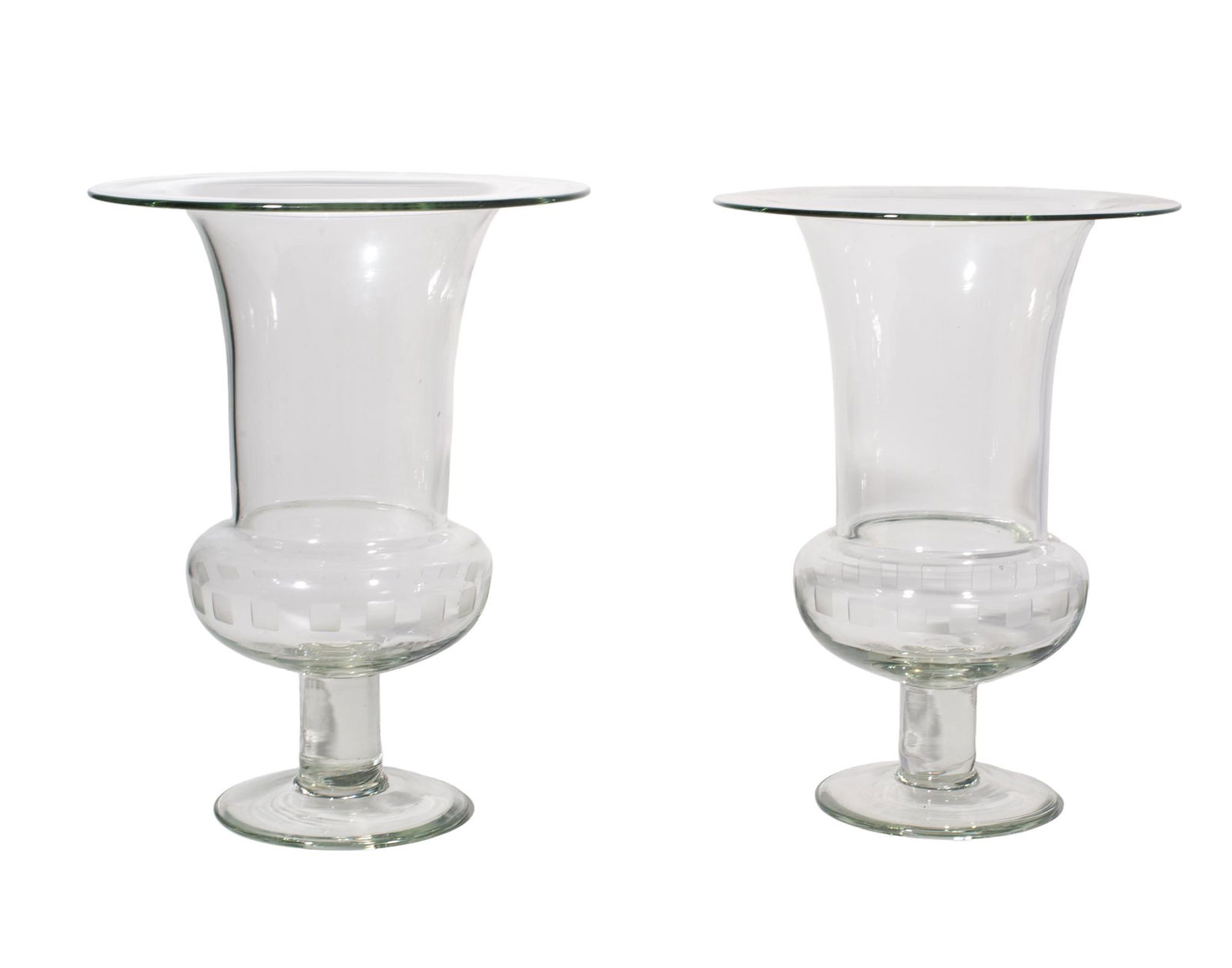 Large Antique Hand Blown Glass Vases (1 of 3)