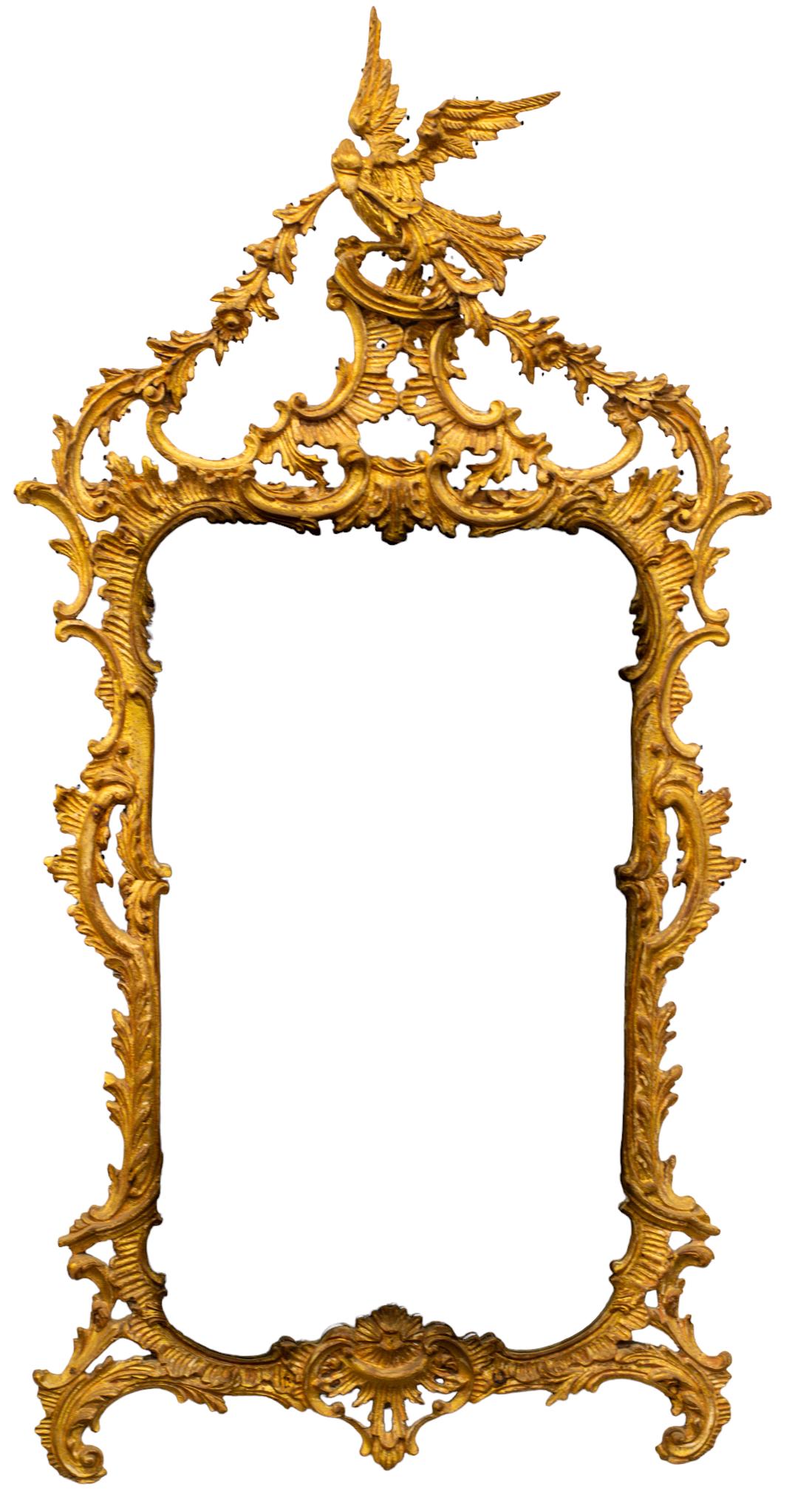 Italian Carved Gesso Bird Crest Mirror (1 of 5)