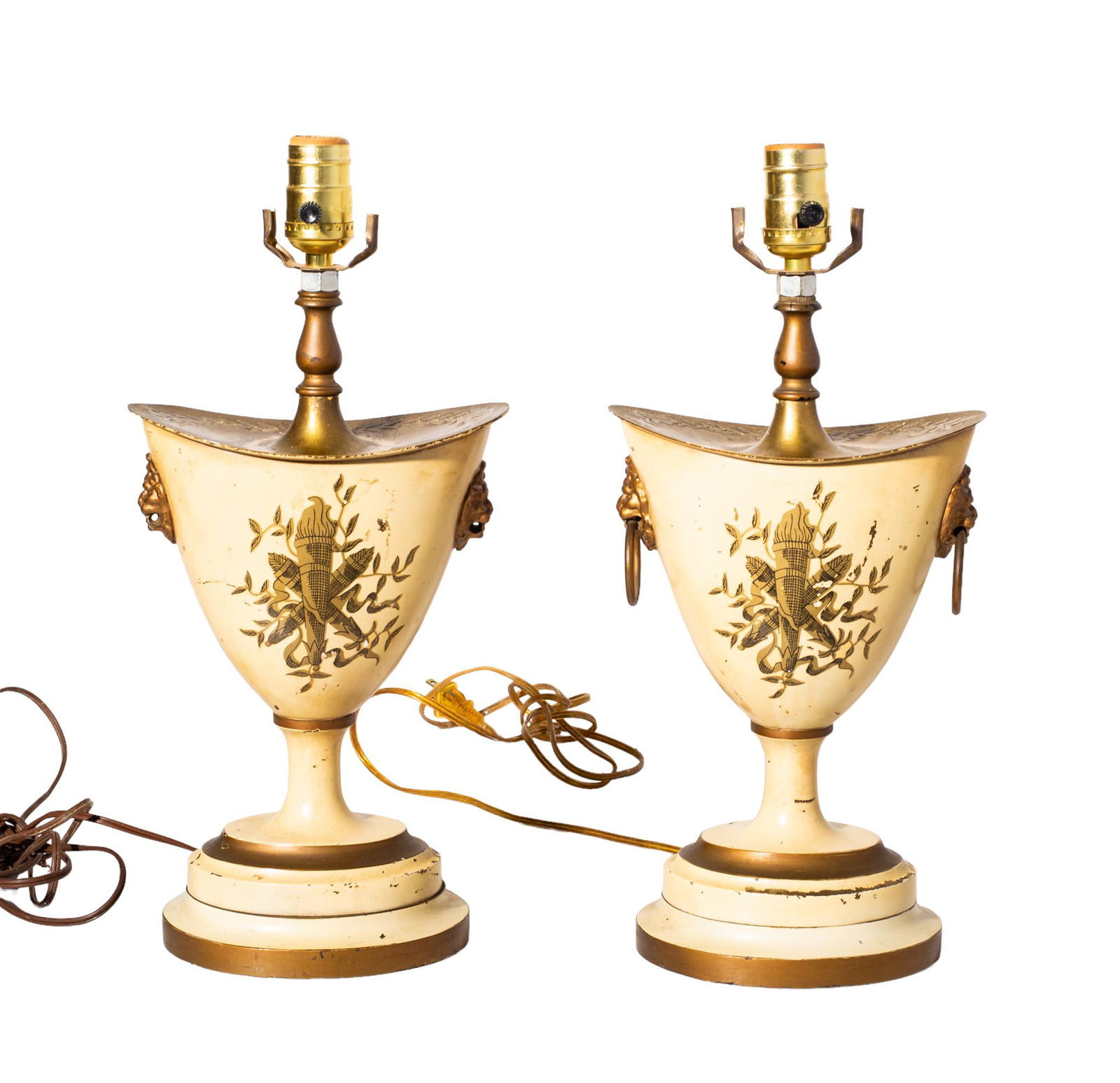 Italian Tole Decorated Urn Lamps (1 of 6)
