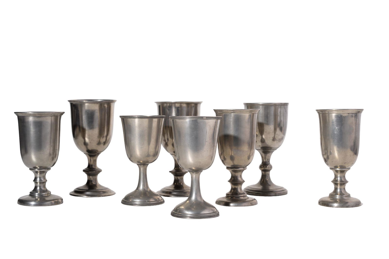 Assembled Antique Pewter Goblet Chalices (1 of 5)