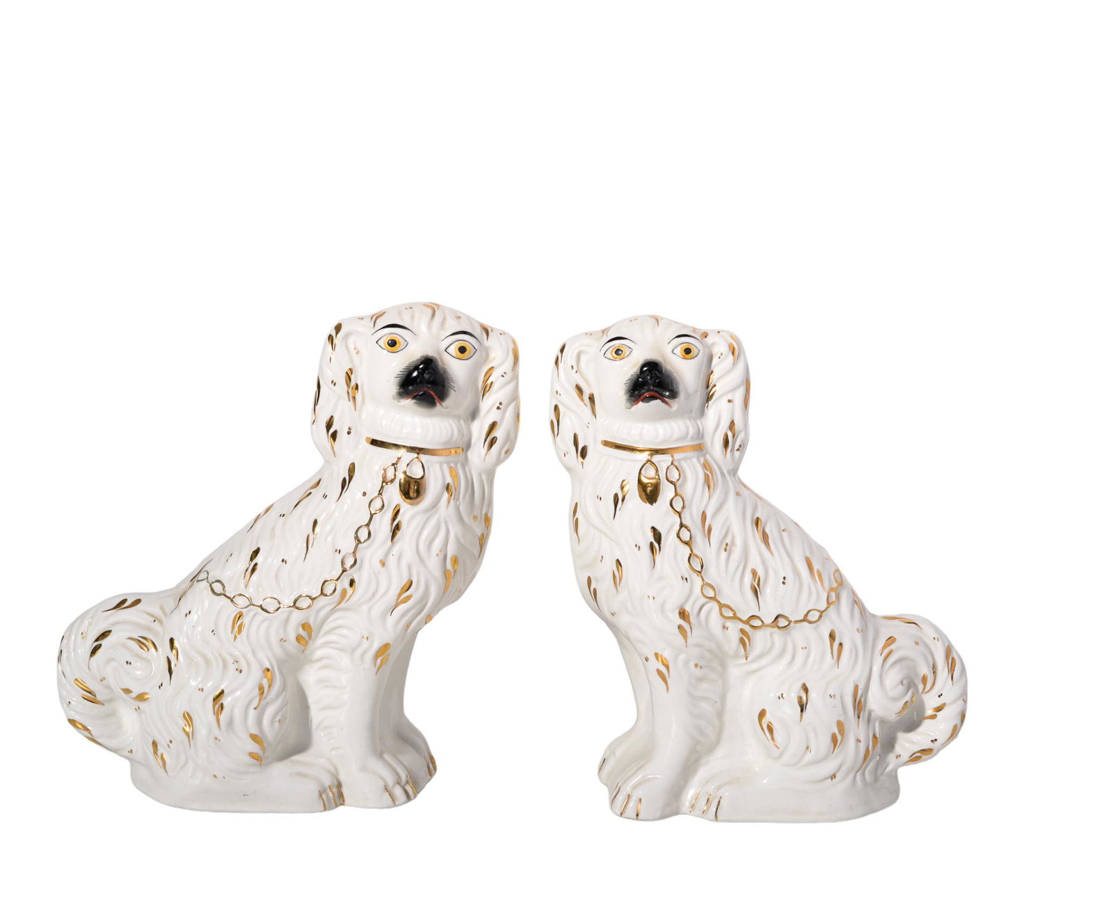 Antique Staffordshire Spaniel Figurines (1 of 3)