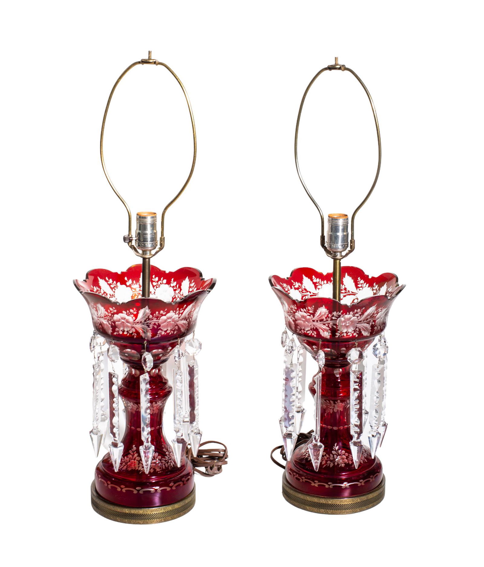 Victorian ruby glass Lustre Vases (1 of 3)