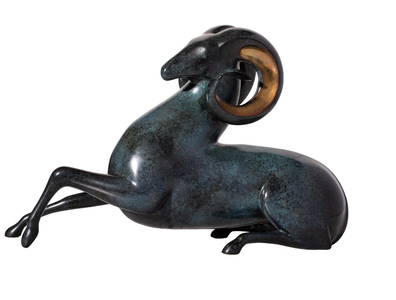 Loet  Vanderveen  Bronze Ram Sculpture