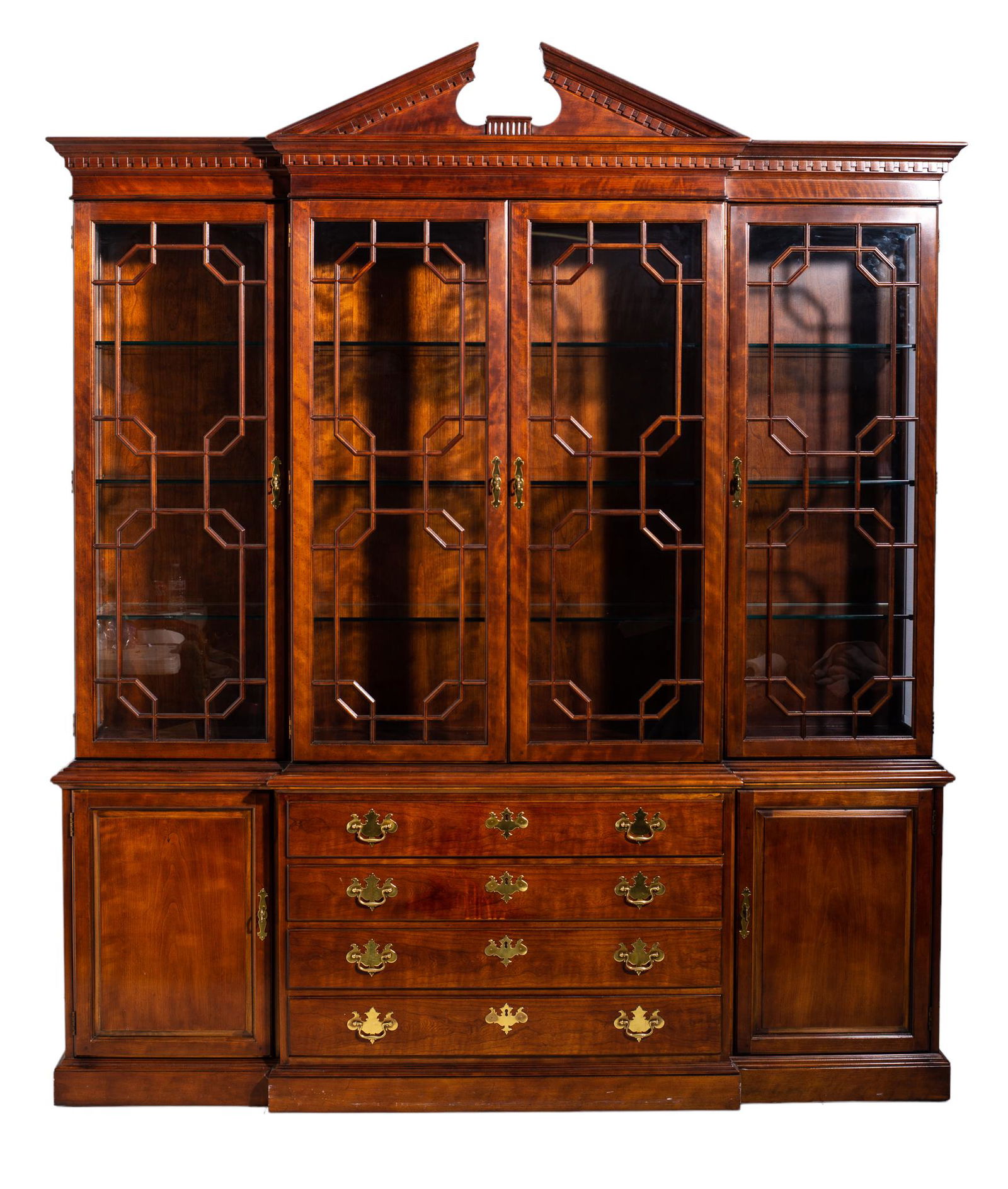 Henredon Georgian Style Lattice Front Breakfront (1 of 12)