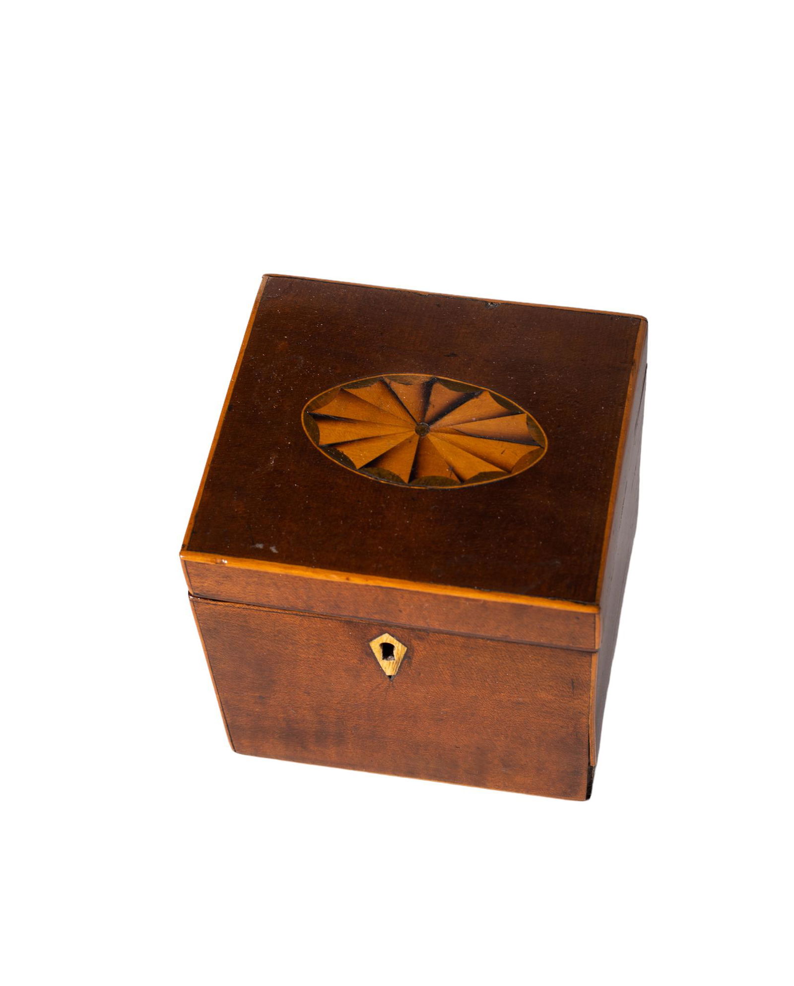 Mahogany inlaid Georgian Tea Caddy (1 of 10)