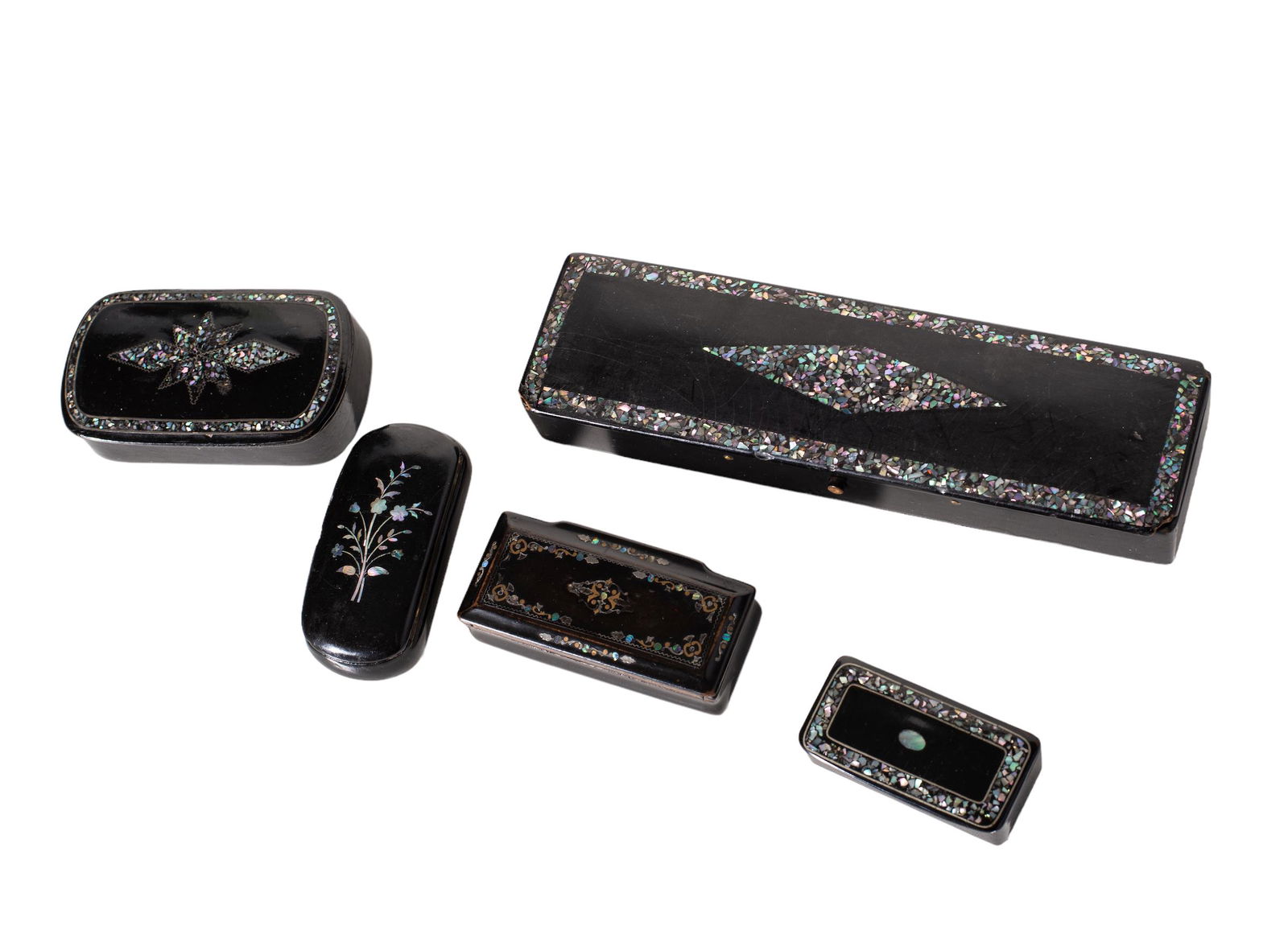 Assembled 19th Century Albolone Inlay Snuff Boxes (1 of 5)