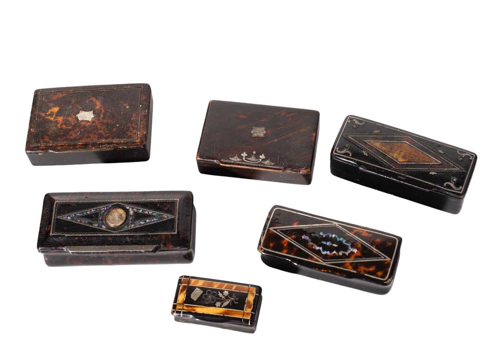 Assembled 18th and 19th Exotic Inlaid Snuff Boxes (1 of 7)