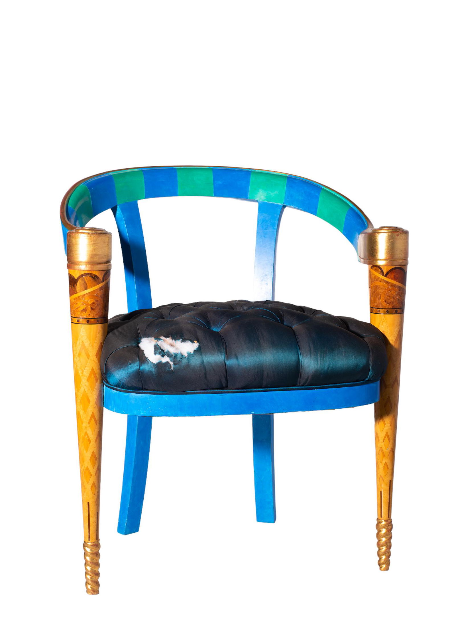 Unusual Italian Inlaid Arm Chair (1 of 8)
