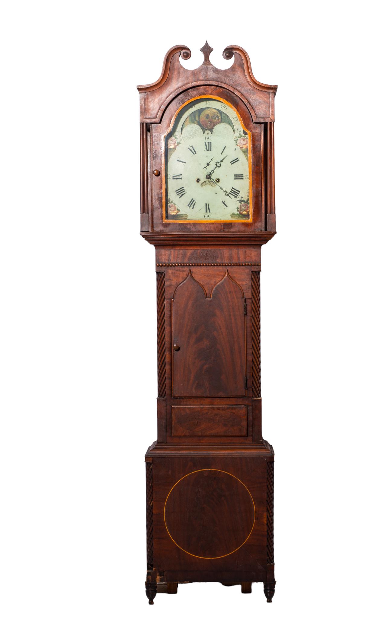 19th Century Mahogany Inlaid Longcase Clock (1 of 12)