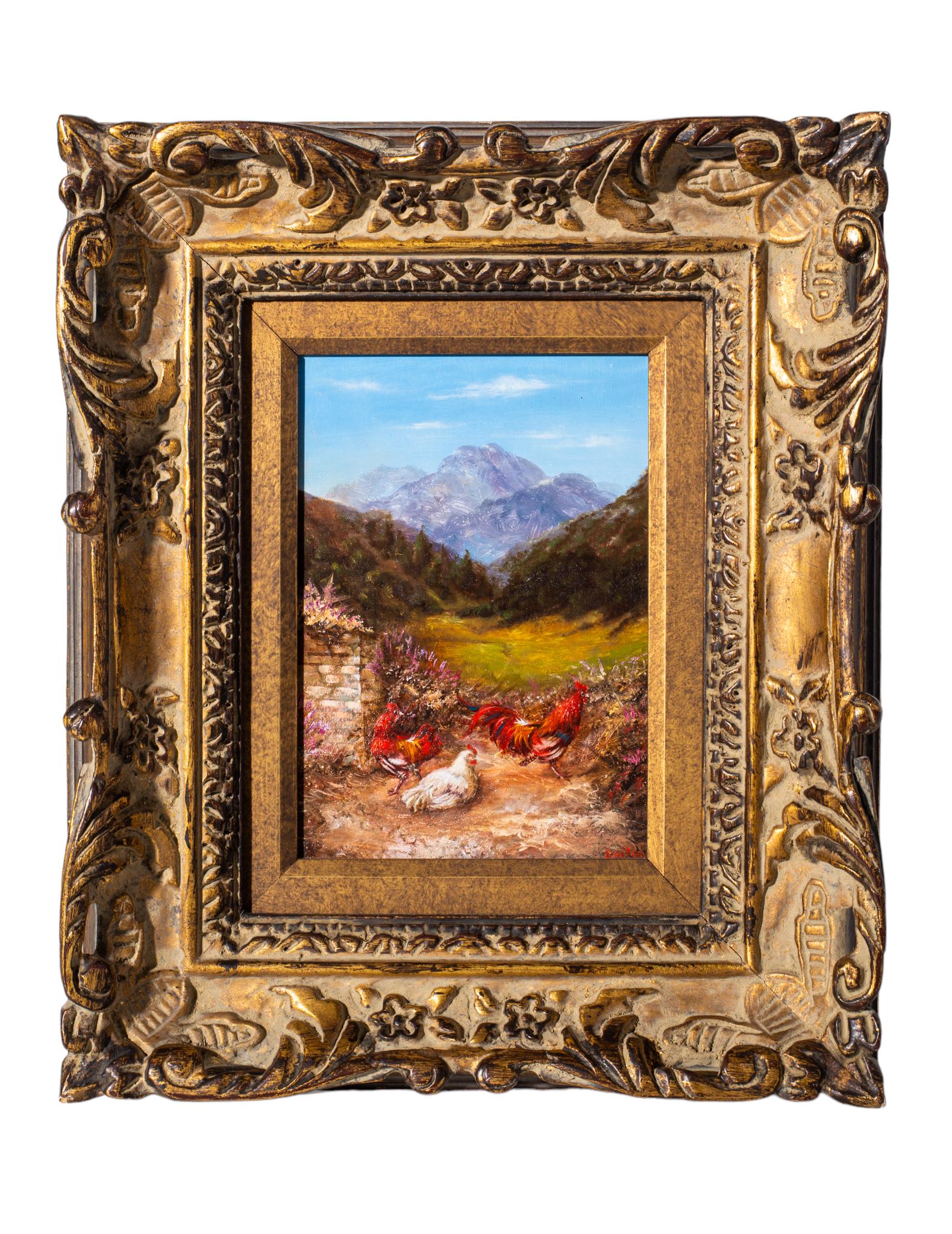 Boito (20th Century) Oil, Chicken and Roosters (1 of 3)