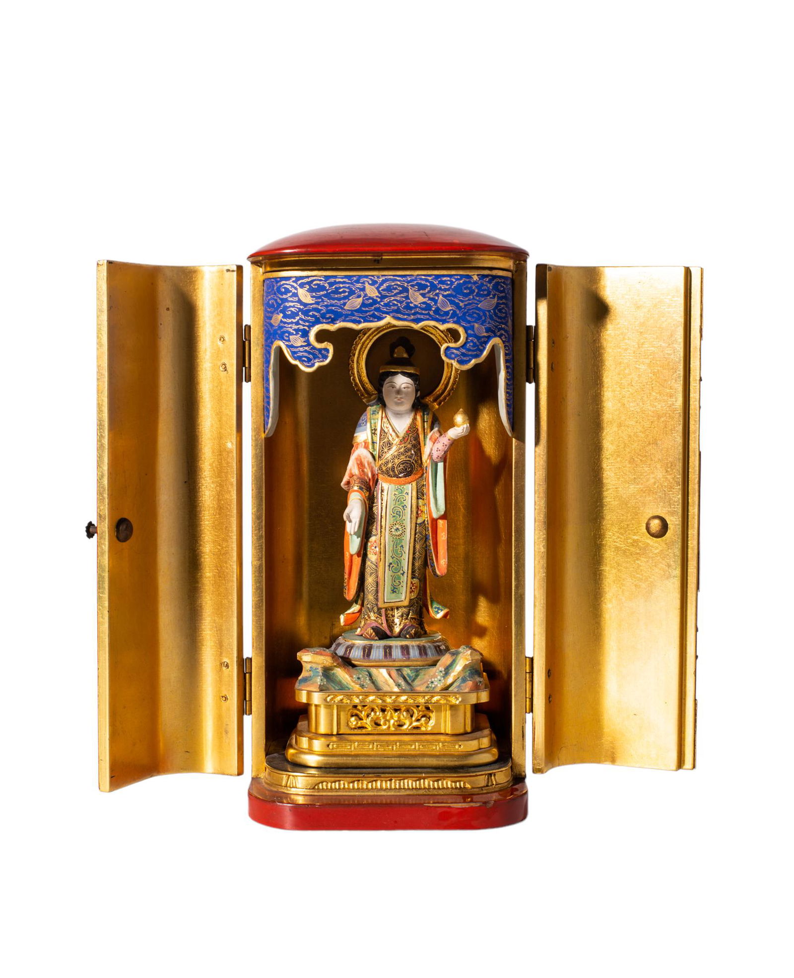 A Japanese Red Lacquer Zushi/ Traveling Shrine (1 of 6)