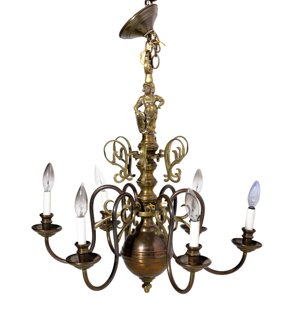 19th Century Brass Figural Chandelier (1 of 4)