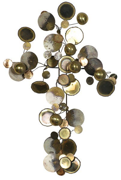 Curtis Jere Raindrop Sculpture: Various forms and shapes on metal rod, hang various ways. 1971 Size: 36H x 24W x 8D