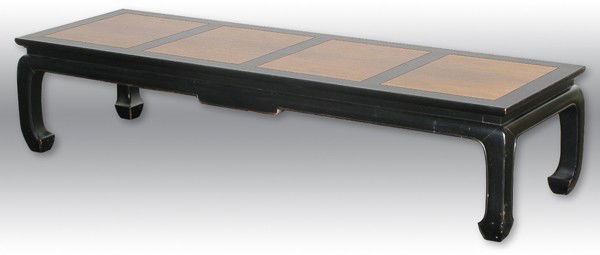 Michael Taylor Coffee Table: Ebony, walnut two tone, Asian influence, Far East Collection by Baker Size: 14.25H x 63.25L x 20W