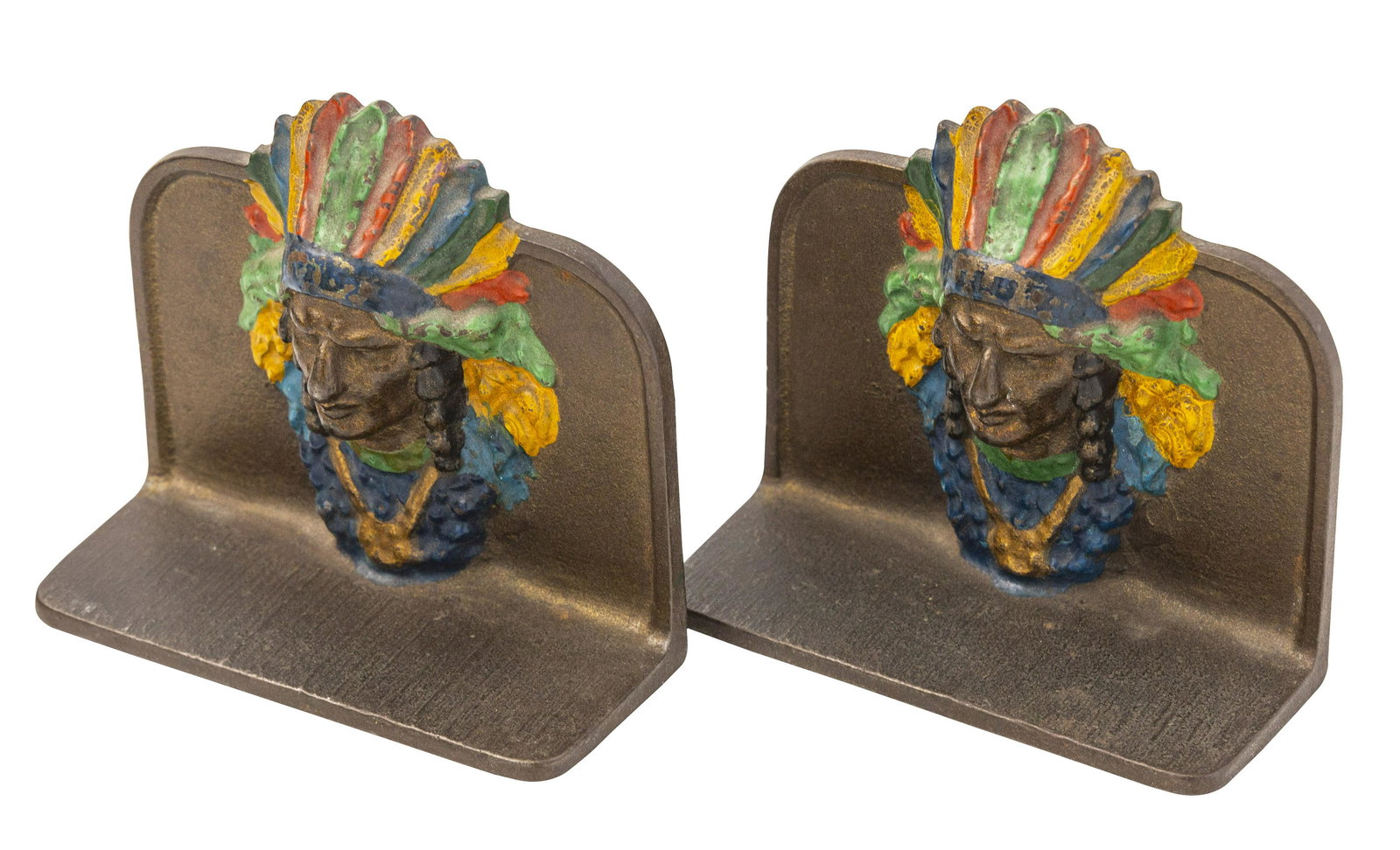 Hand Hammered Indian Chief Book Ends (1 of 5)