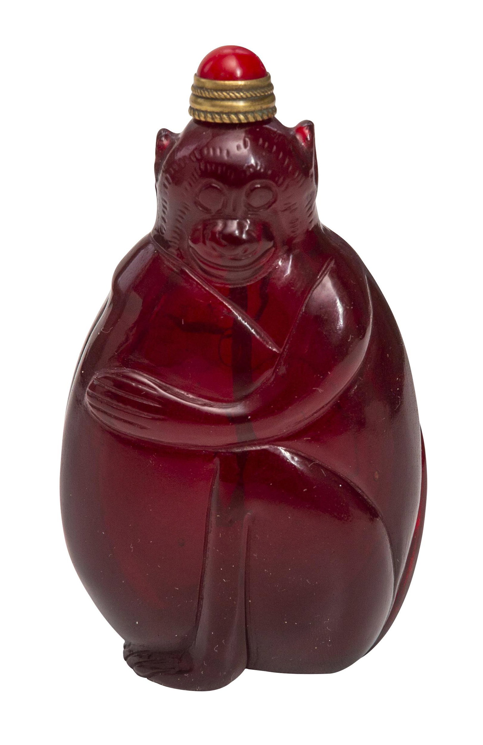 Chinese Amber Monkey Snuff Bottle (1 of 6)