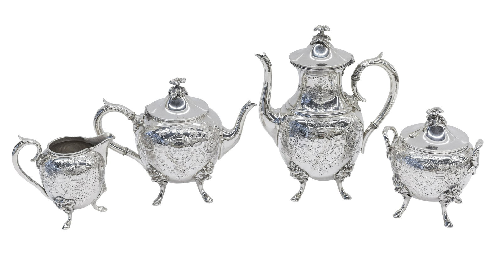 Outstanding Presentation Silver on Copper Tea Service (1 of 9)