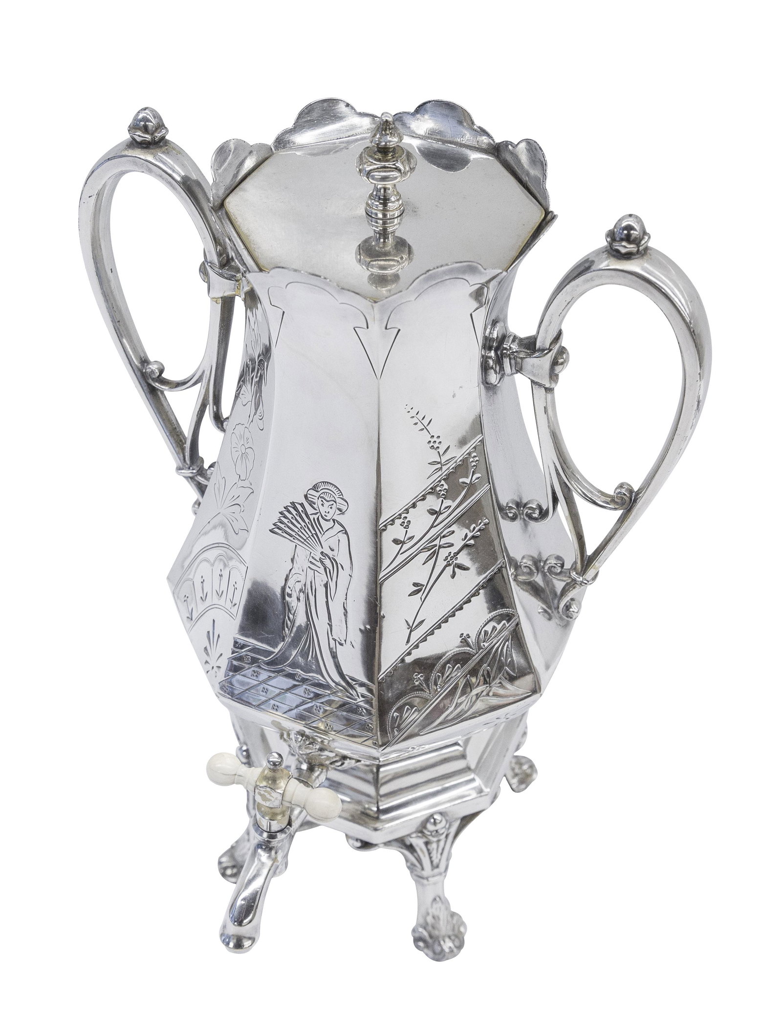 Victorian Aesthetic Movement Silver on Copper Coffee Urn (1 of 10)