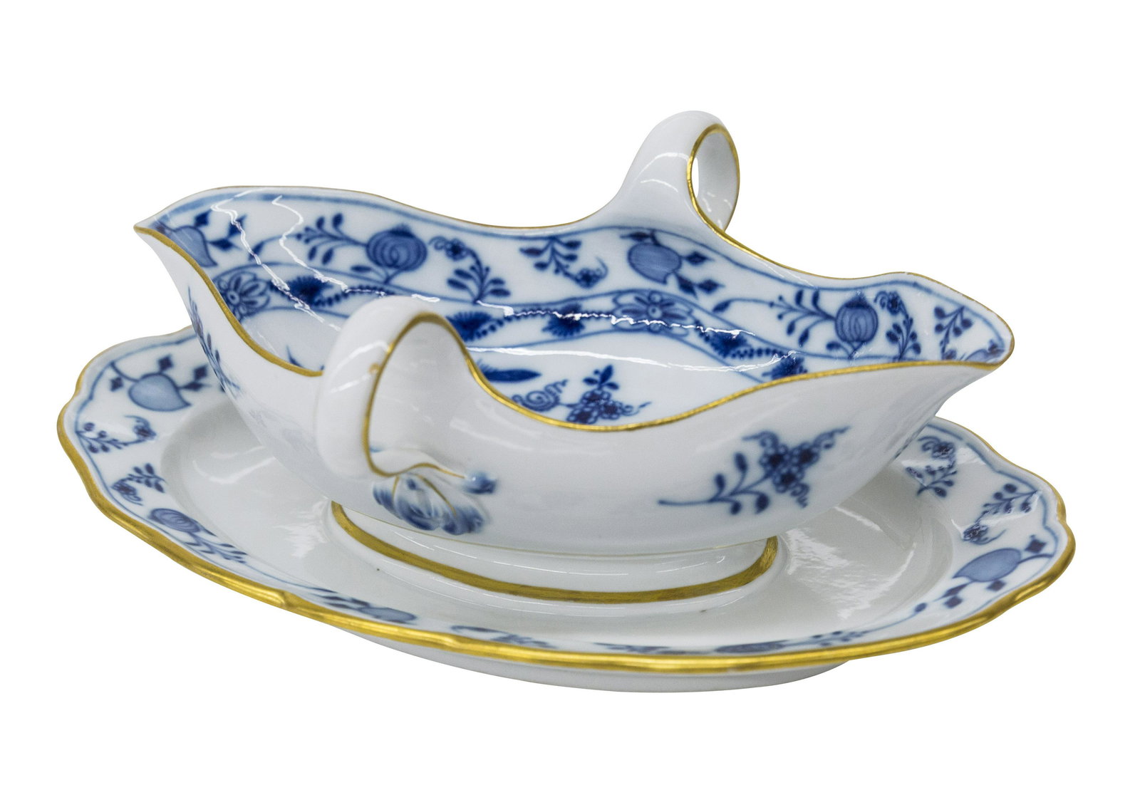Crossed Sword Meissen "Blue Onion" Gravy Boat (1 of 6)