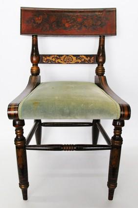 Early 19th c Stenciled Back Chair (1 of 2)