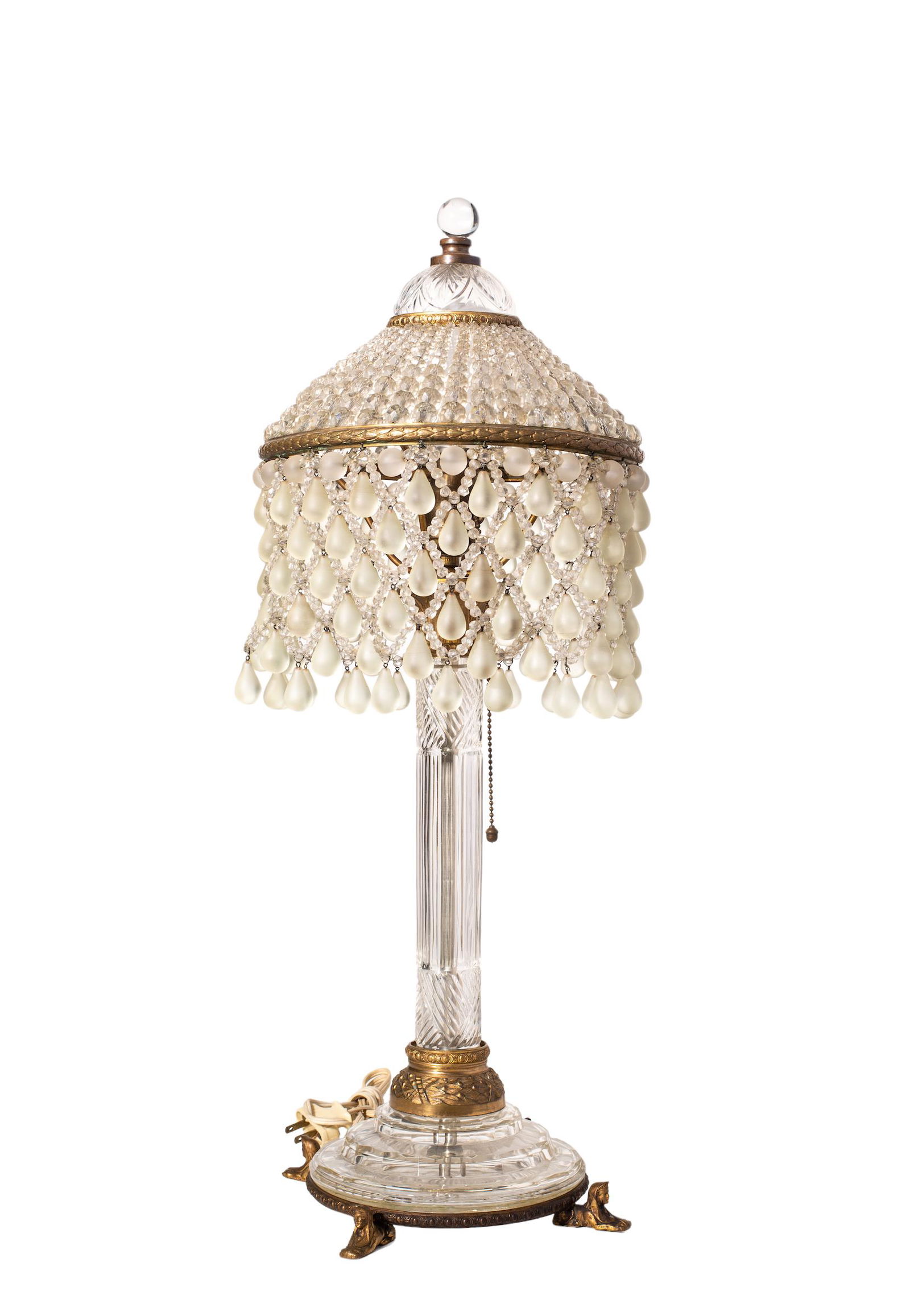 Exceptional French Crystal and Bronze Parlor Lamp (1 of 6)