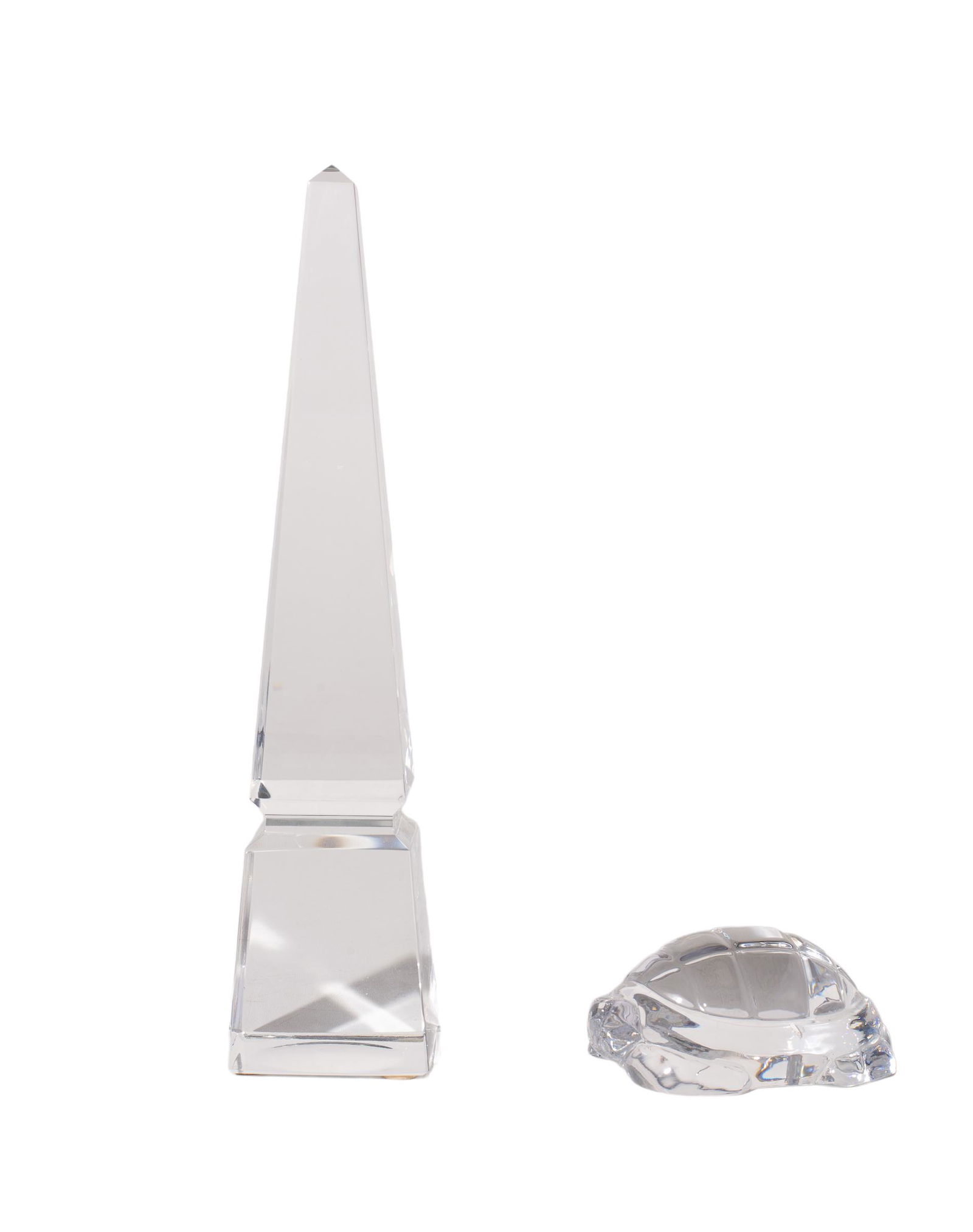 Baccarat French Crystal Turtle Paperweight/Baccarat Louxor French Crystal Obelisk (1 of 4)