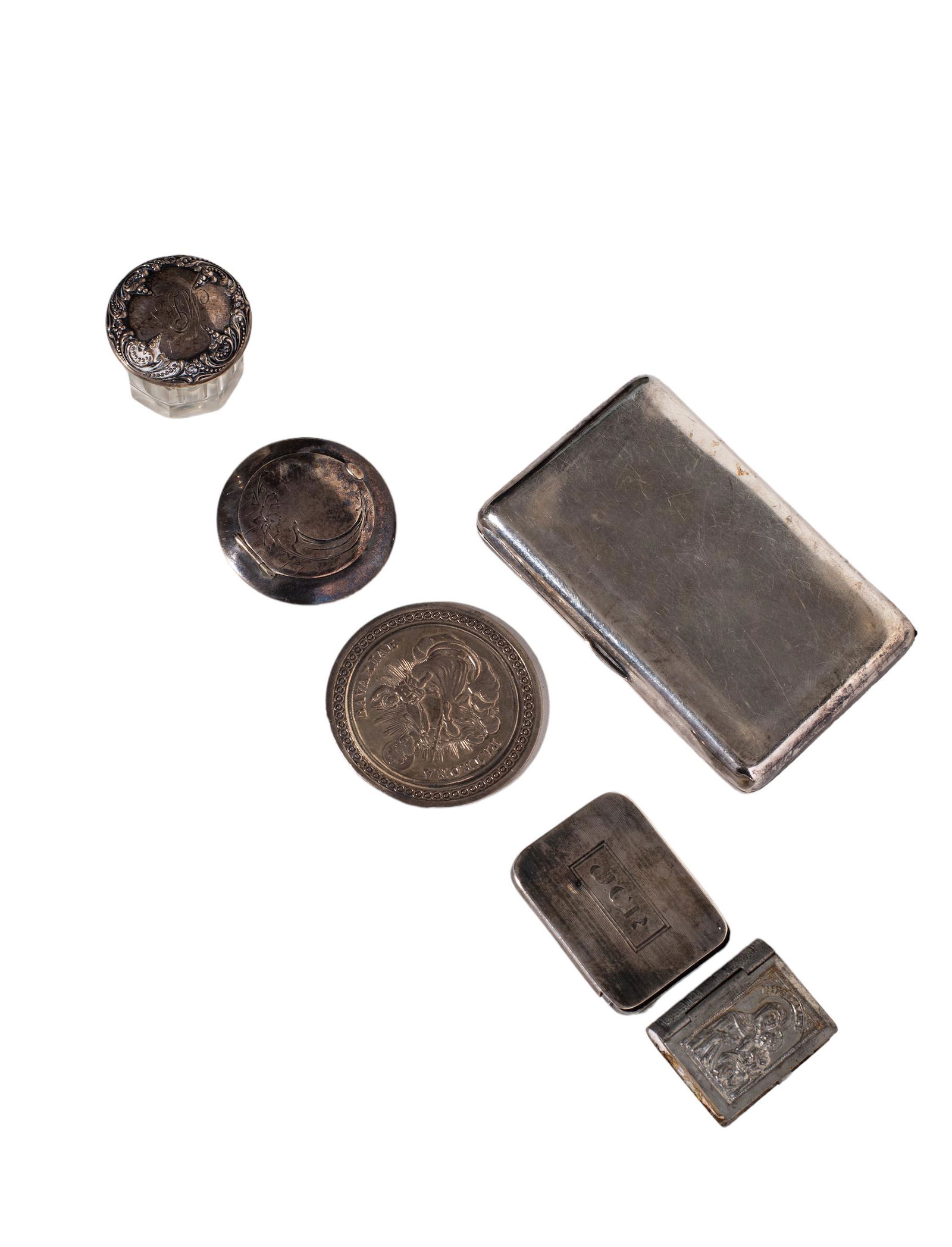 Assembled Sterling Compact, Jar & Pill Box (1 of 7)