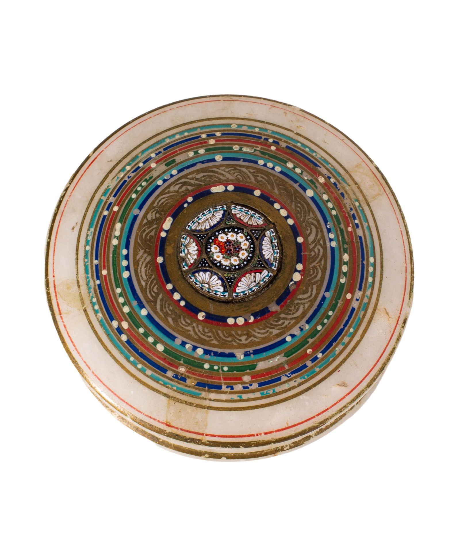 19th Century Micromosaic Alabaster Lidded Box (1 of 4)