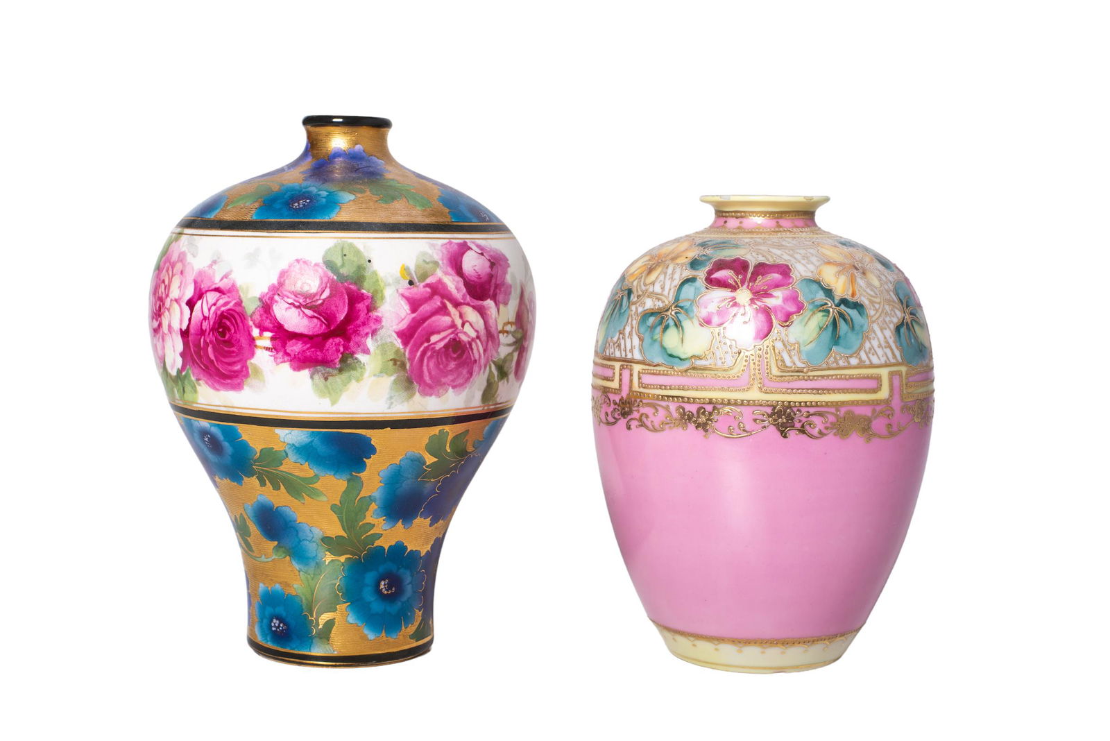 Royal Bonn & Nippon Guilded and Hand Painted Porcelain Vases (1 of 4)