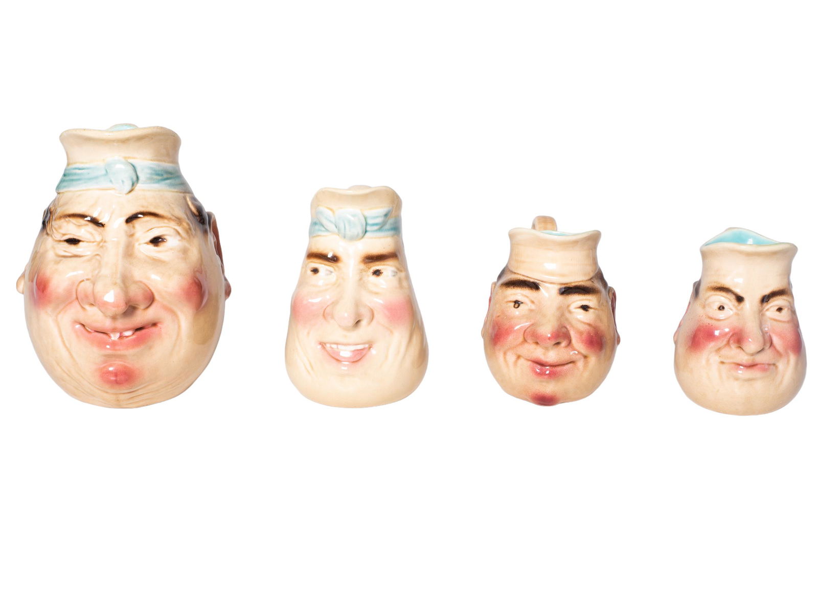 Majolica Sarreguemines Face Pitcher & Jugs (1 of 8)